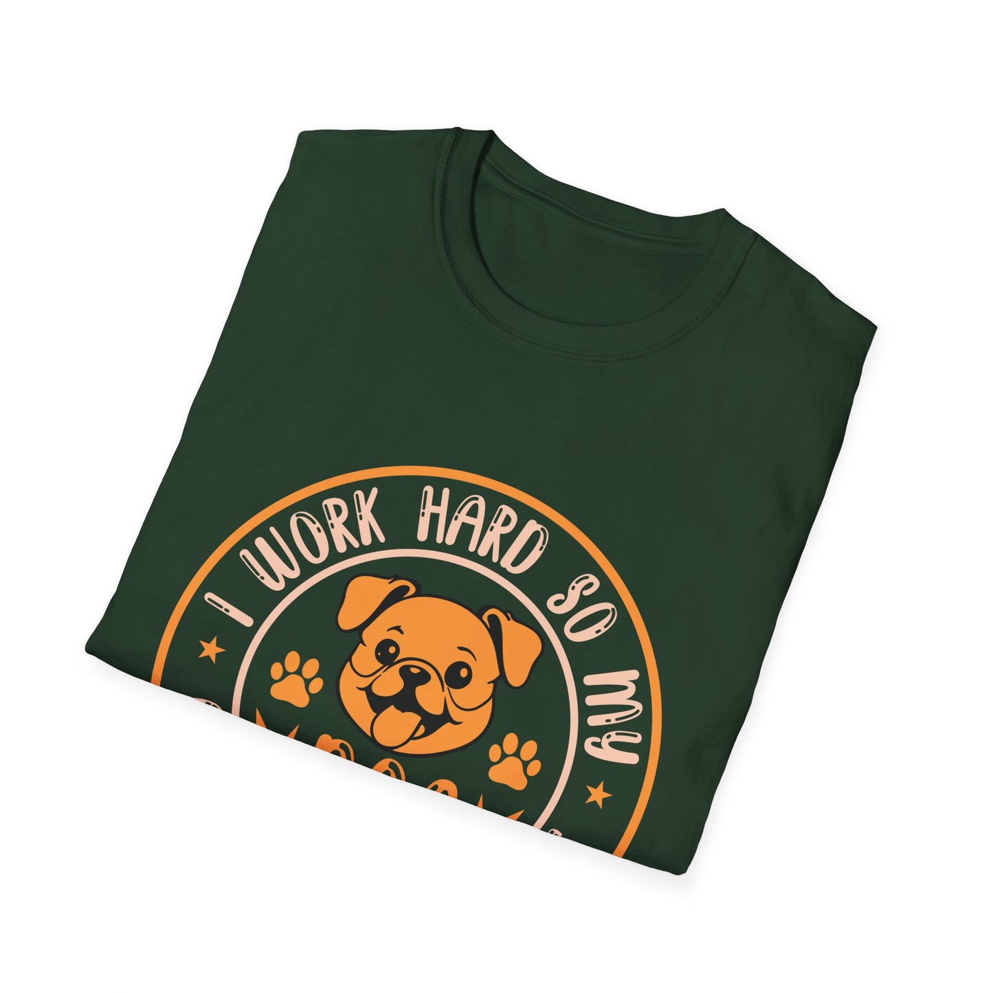 Dog Lover Unisex T-Shirt, Funny Work Hard Dog Mom Dad Tee, Gift for Pet Owners, Softstyle Graphic Shirt, Animal Rescue Apparel