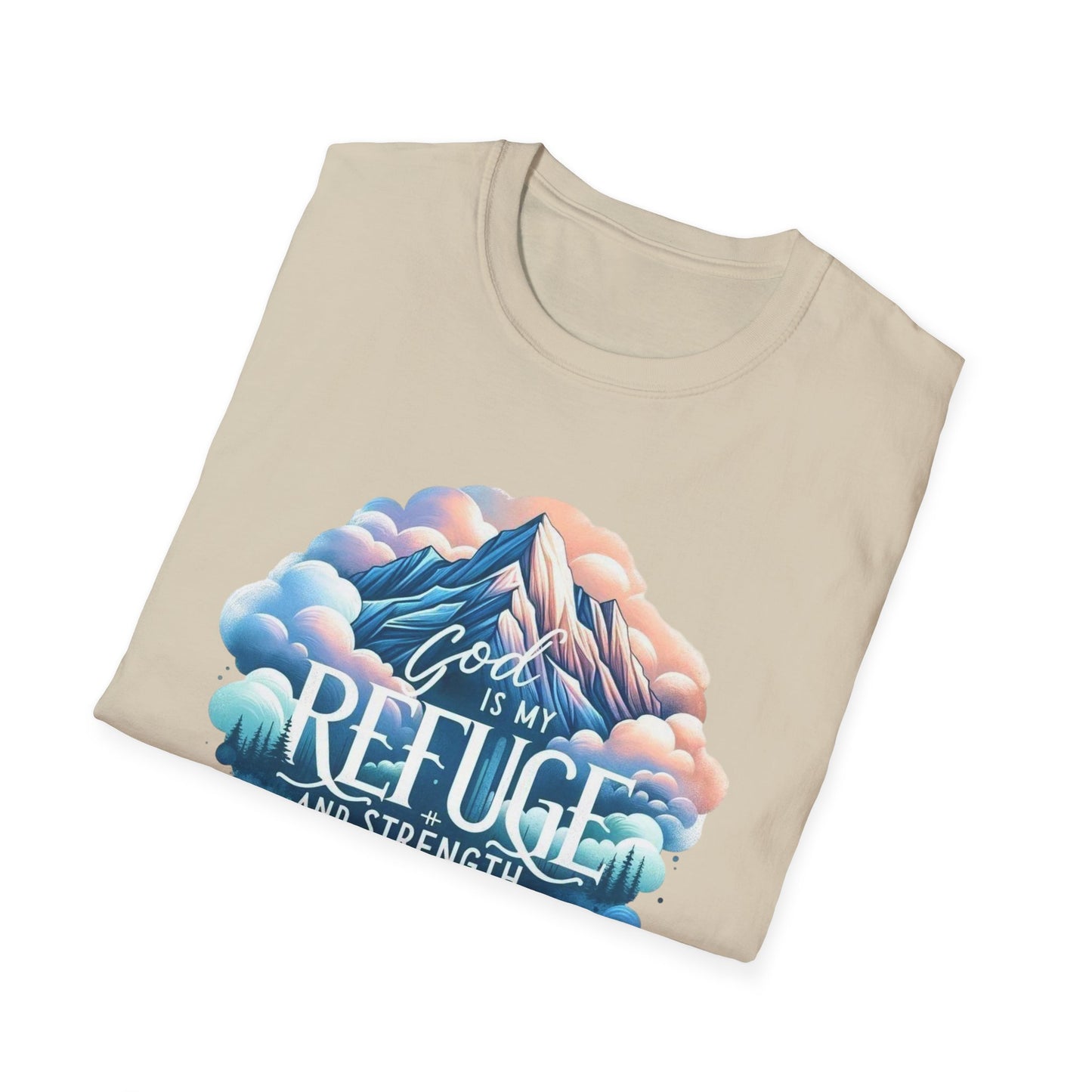 Religious Inspirational God is My Refuge and Strength Unisex T-Shirt, Christian Tee, Spiritual Clothing, Bible Quote Shirt, Christian Gift