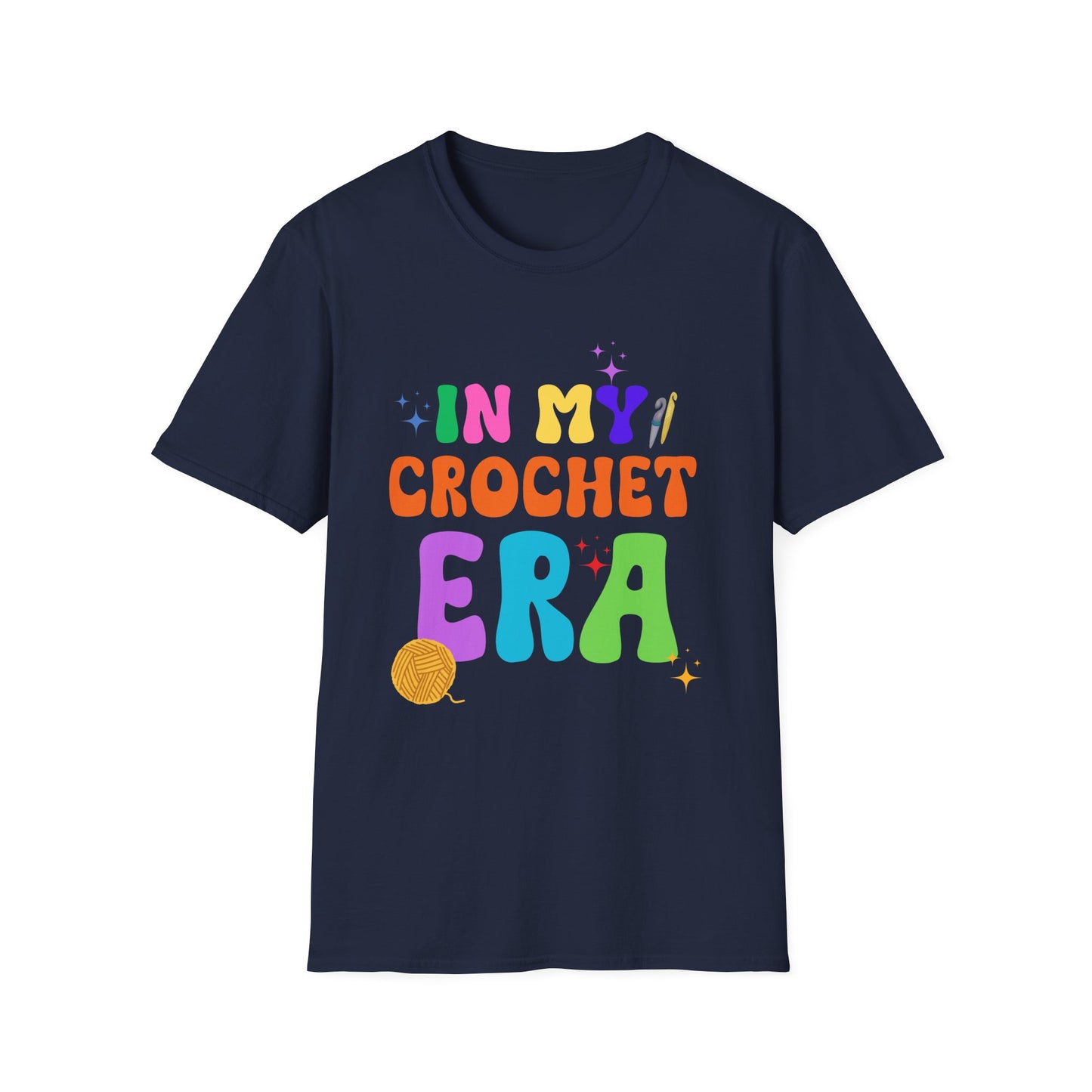 Crocheting Era Unisex T-Shirt, Handmade Crochet Lover Tee, Vintage Style Knitting Shirt, Crafty Gift for Knitters, Soft Cotton Top
