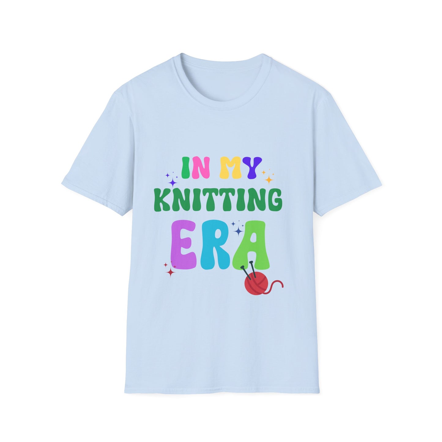 Knitting Era Unisex Softstyle T-Shirt, Knit Lover Gift Tee, Comfy Knitting Shirt, Knitter's Wardrobe Essential, Knitting Hobby Apparel