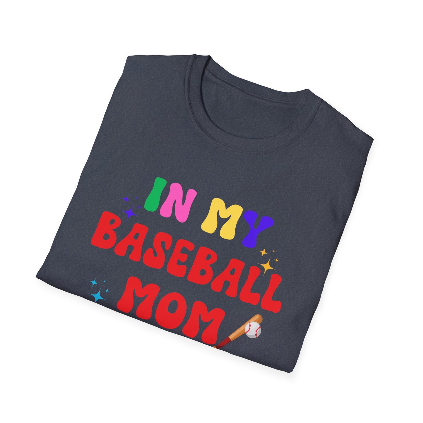 Baseball Mom Era Unisex Softstyle T-Shirt, Sports Mom Tee, Mom Life Shirt, Baseball Mom Gift, Softstyle Tee for Mom