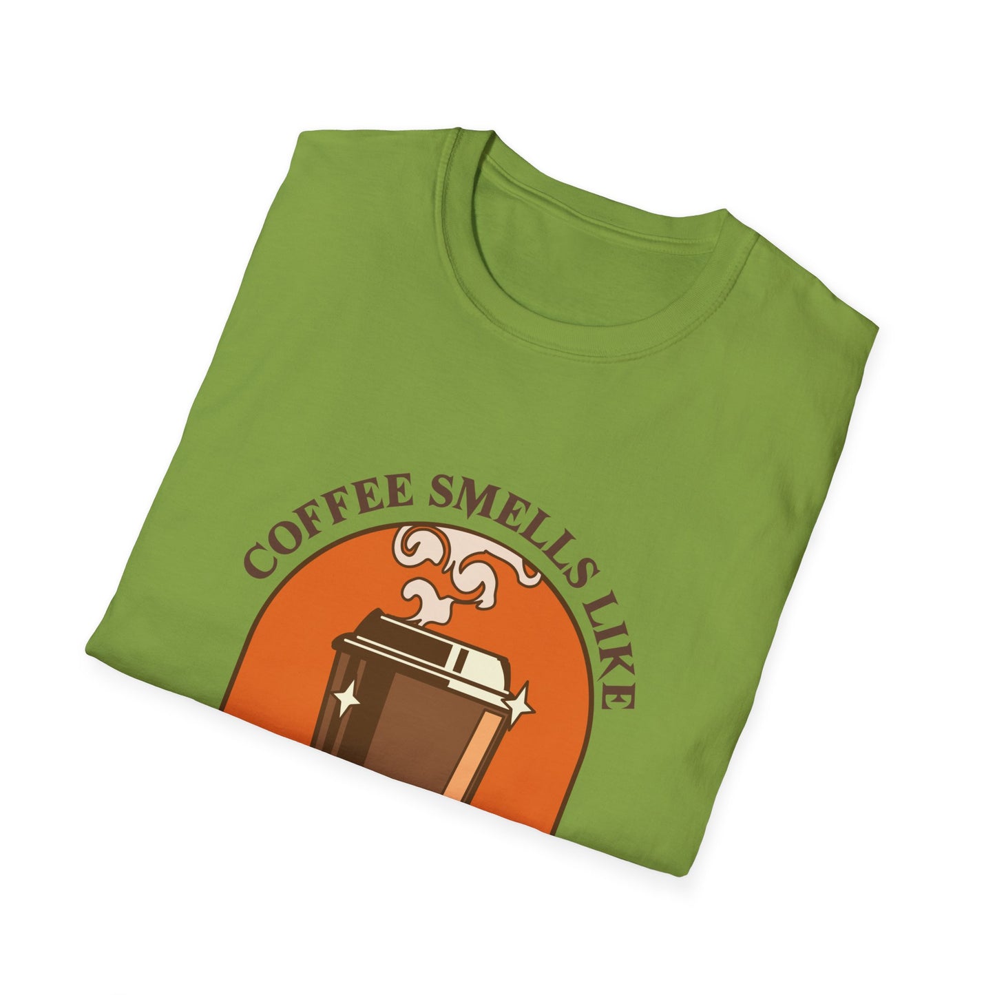 Coffee Smells like Magic Unisex Softstyle T-Shirt, Coffee Lover Tee, Funny Coffee Shirt, Gift for Coffee Drinkers, Coffee Obsessed Apparel
