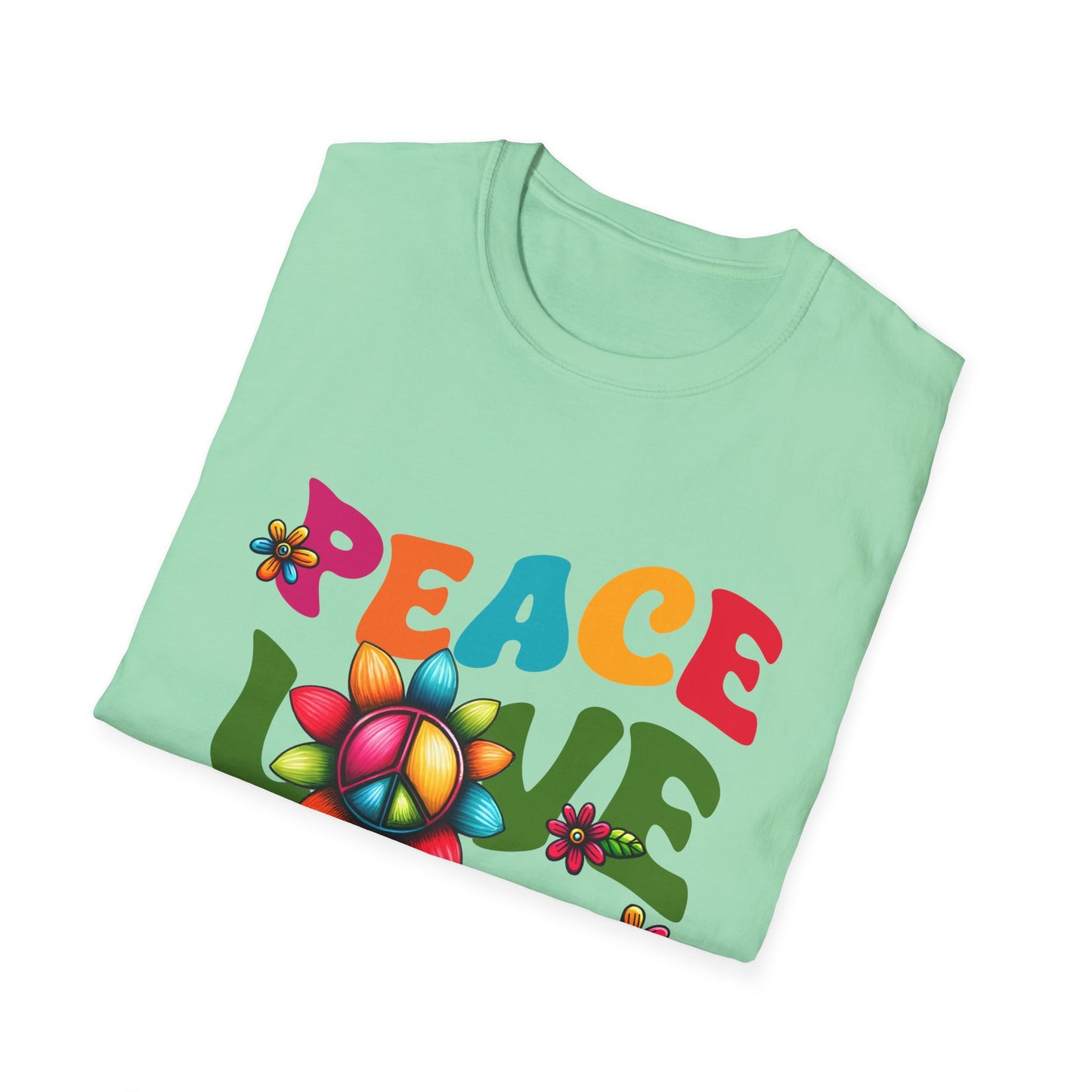 Christian Peace Love Jesus Unisex Softstyle T-Shirt, Religious Faith Tee, Christian Gift, Inspirational Shirt, Religious Apparel, Christian