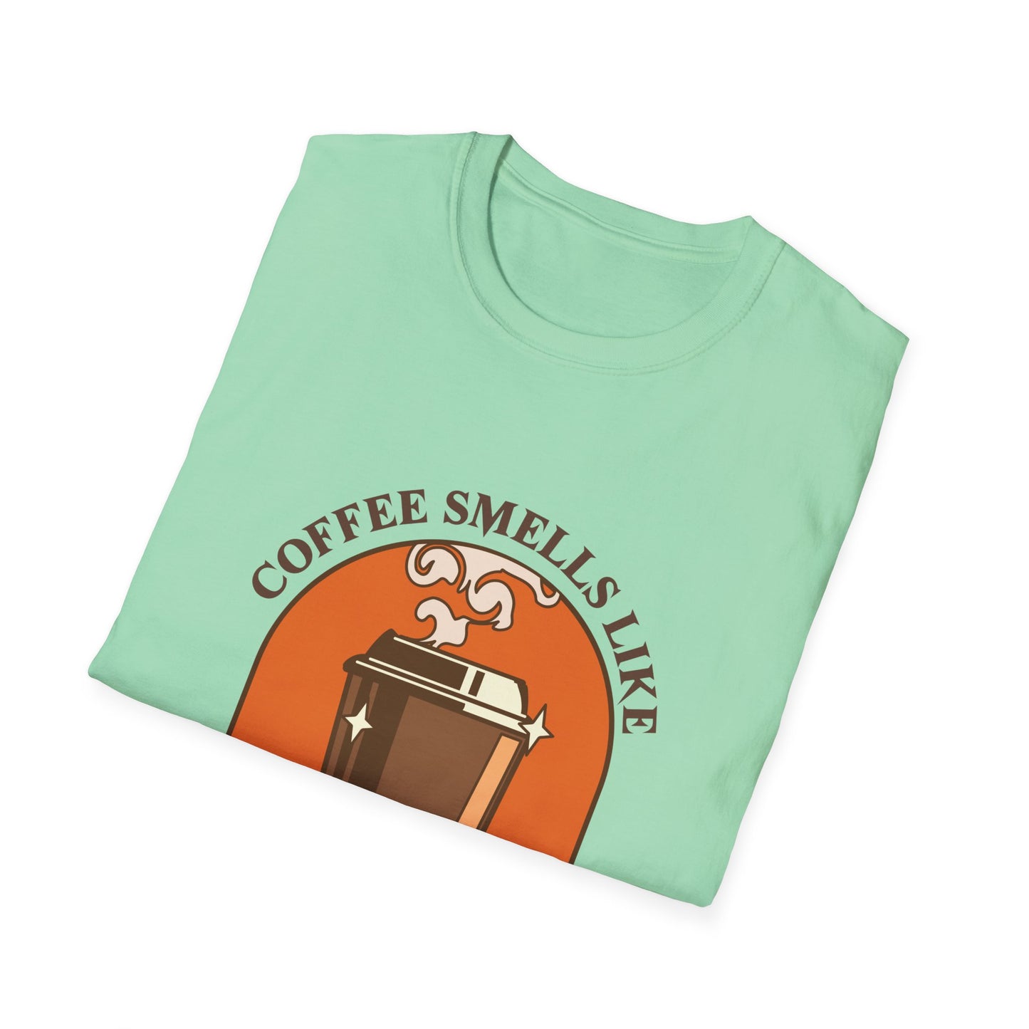 Coffee Smells like Magic Unisex Softstyle T-Shirt, Coffee Lover Tee, Funny Coffee Shirt, Gift for Coffee Drinkers, Coffee Obsessed Apparel