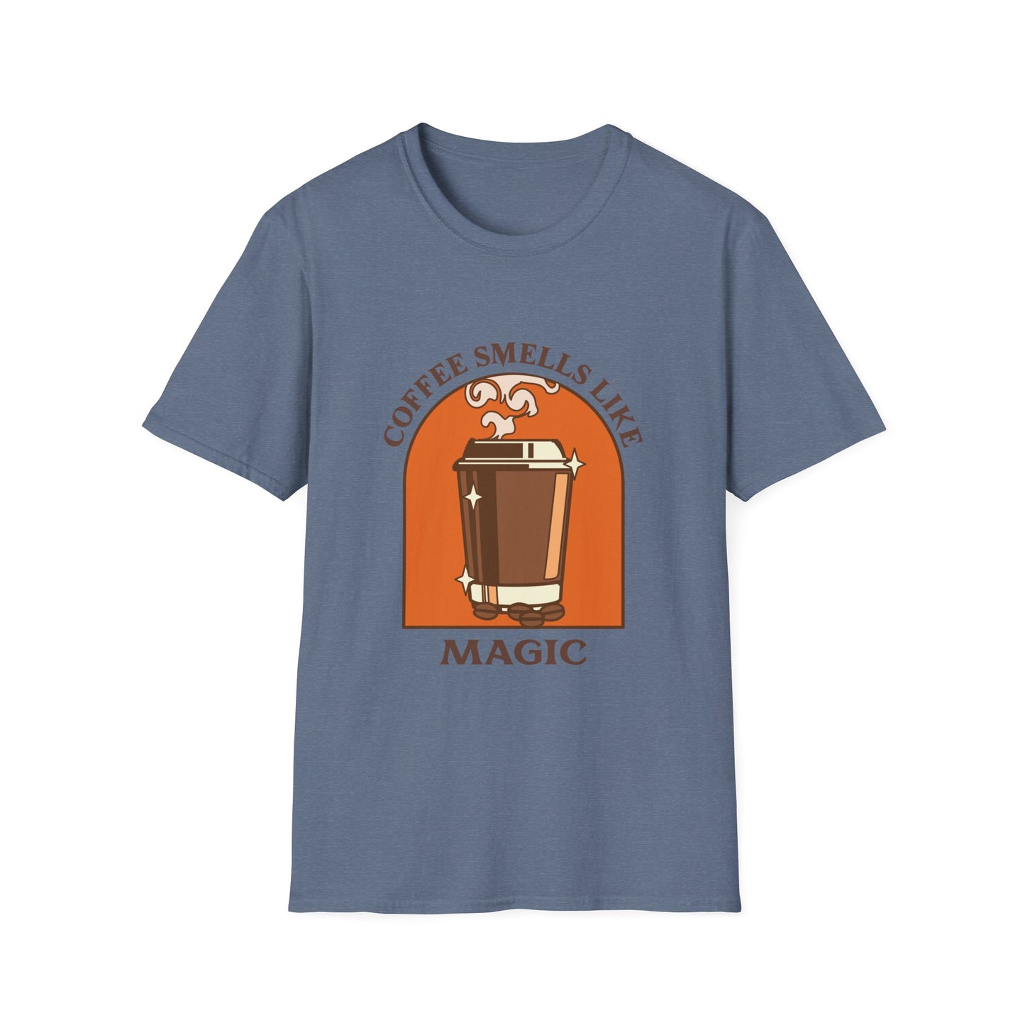 Coffee Smells like Magic Unisex Softstyle T-Shirt, Coffee Lover Tee, Funny Coffee Shirt, Gift for Coffee Drinkers, Coffee Obsessed Apparel