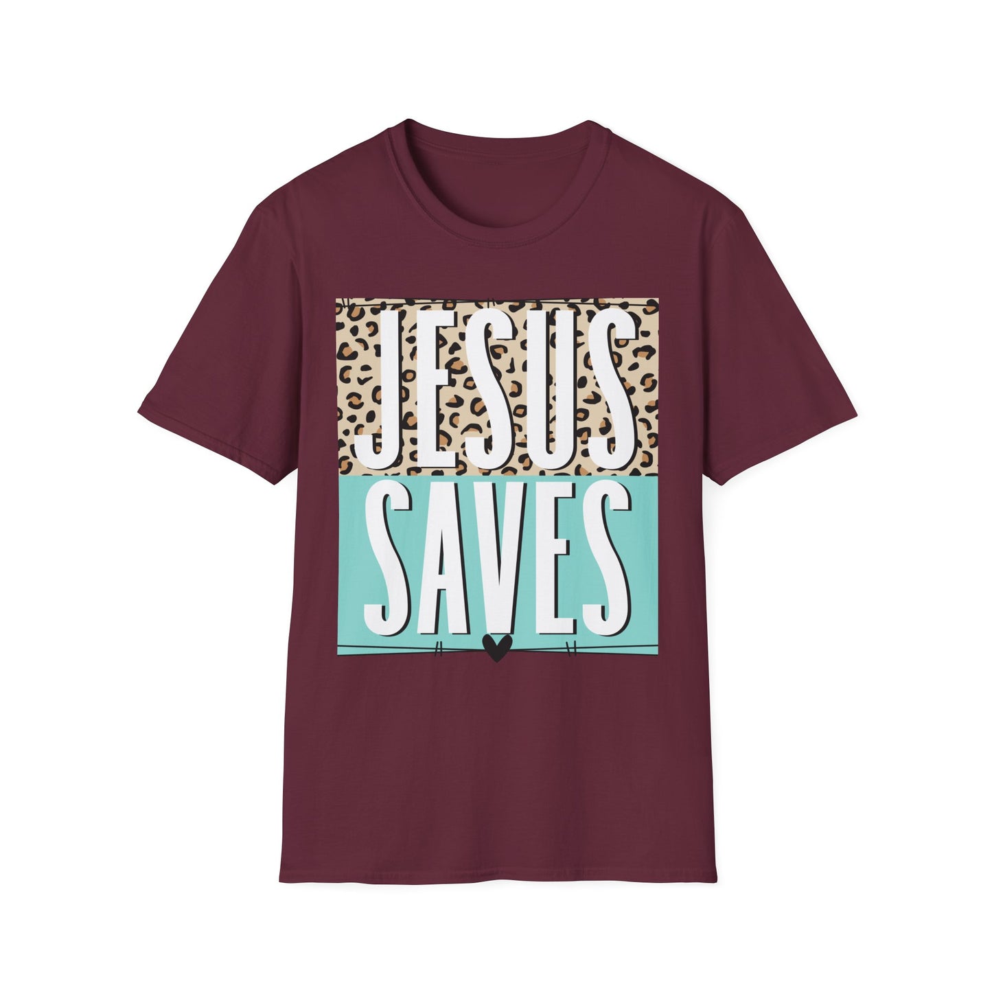 Religious Jesus Saves Unisex Softstyle T-Shirt, Christian Faith Tee, Church Gift, Inspirational Shirt, Religious Apparel