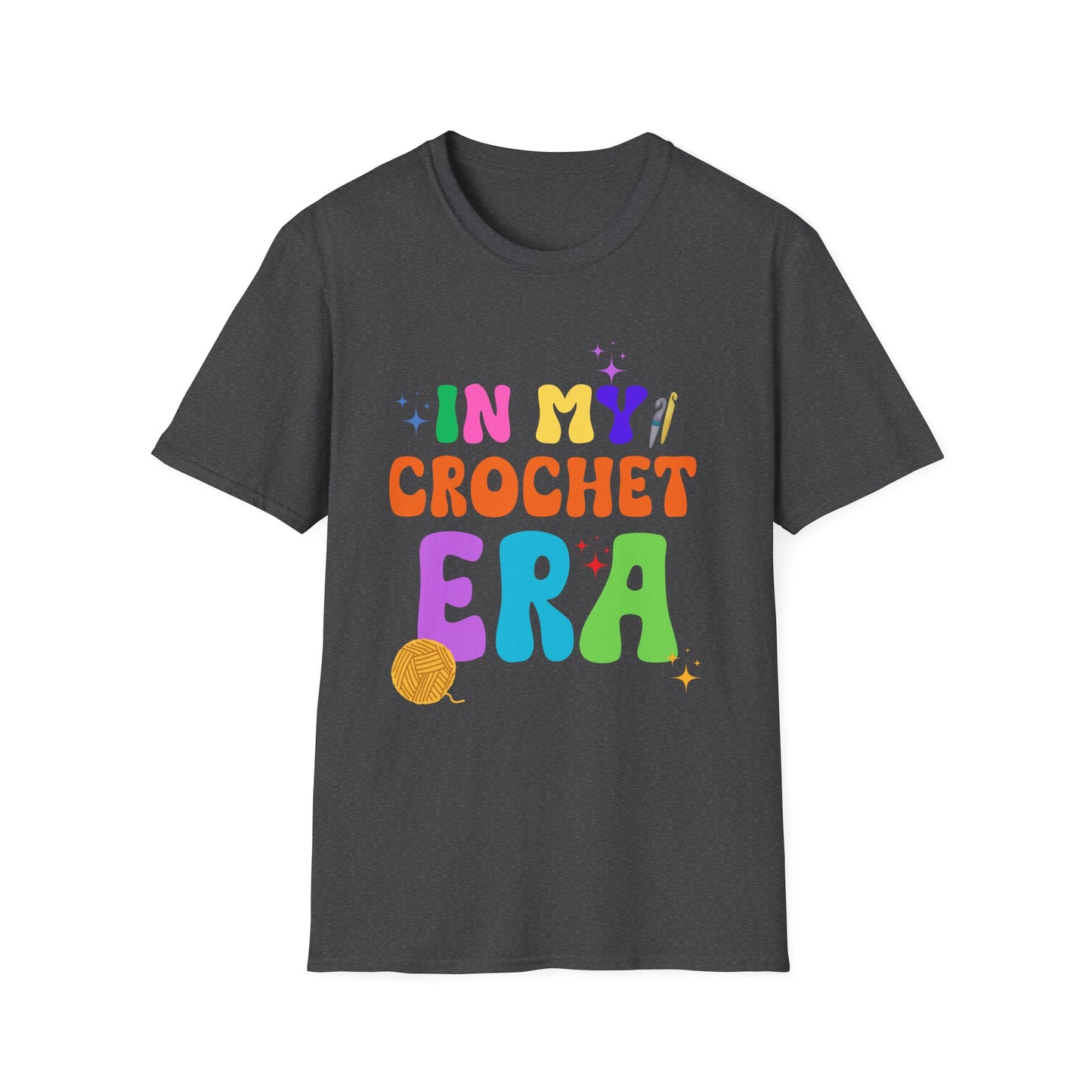 Crocheting Era Unisex T-Shirt, Handmade Crochet Lover Tee, Vintage Style Knitting Shirt, Crafty Gift for Knitters, Soft Cotton Top