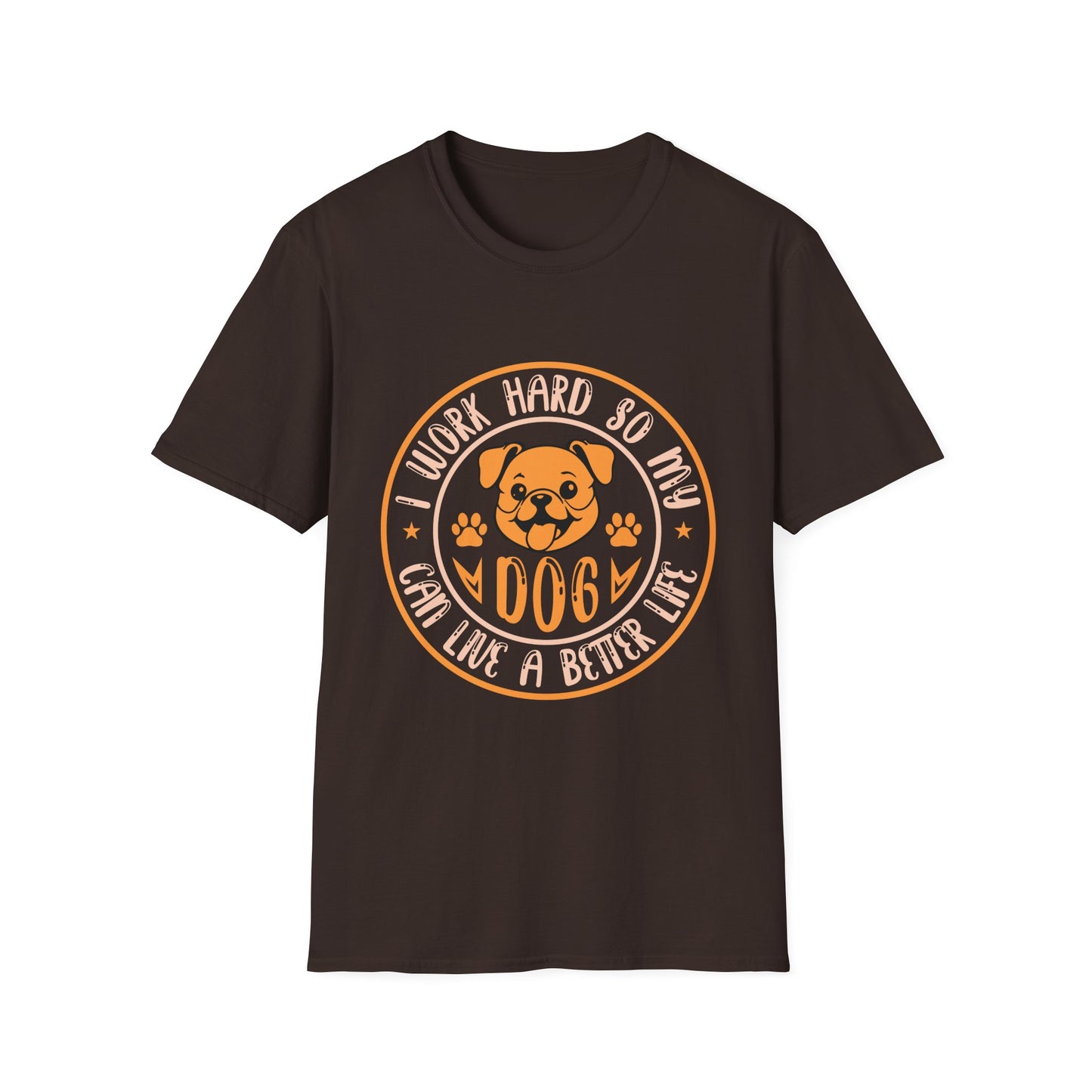 Dog Lover Unisex T-Shirt, Funny Work Hard Dog Mom Dad Tee, Gift for Pet Owners, Softstyle Graphic Shirt, Animal Rescue Apparel