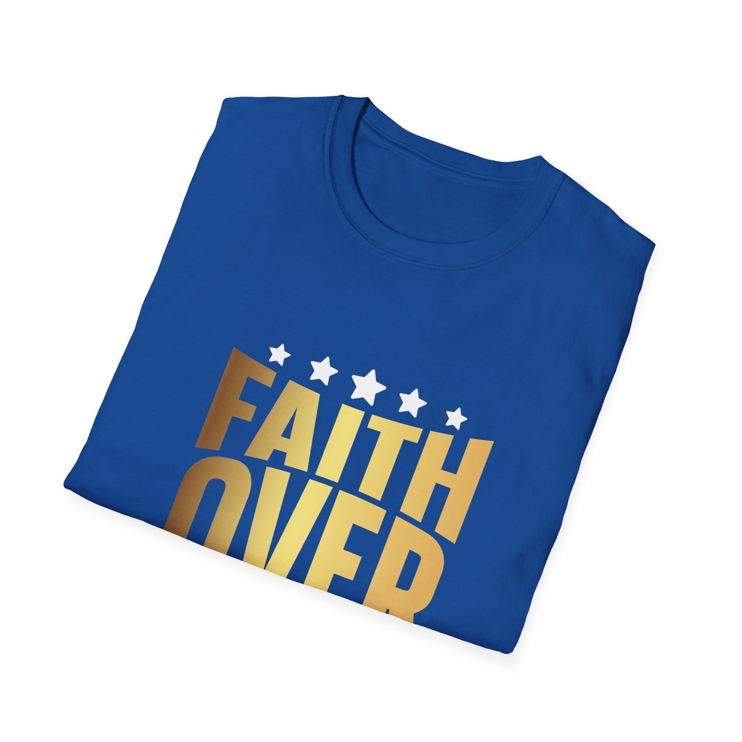 Faith over Fear Unisex Softstyle T-Shirt, Inspirational Tee, Christian Shirt, Religious Clothing, Motivational Top