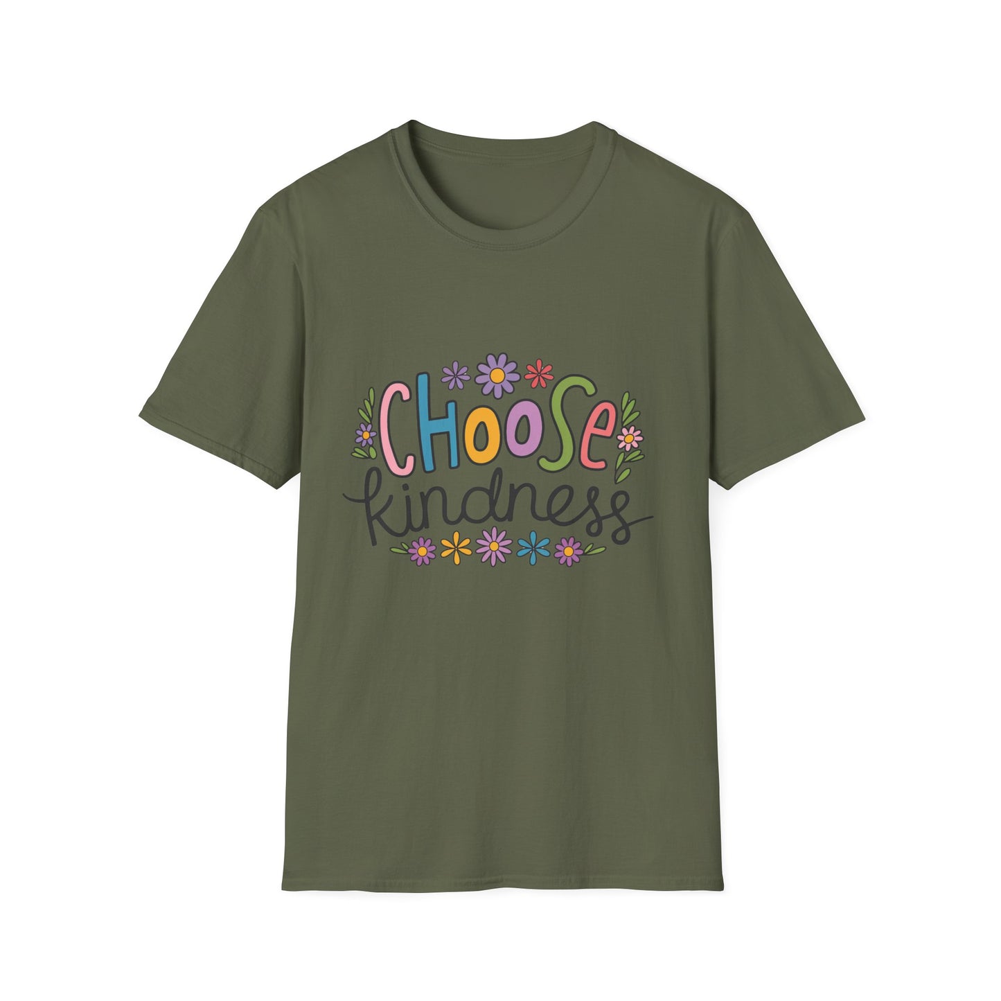 Choose Kindness Unisex Softstyle T-Shirt, Inspirational Tee, Positive Quote Shirt, Gift for Him or Her, Birthday Present