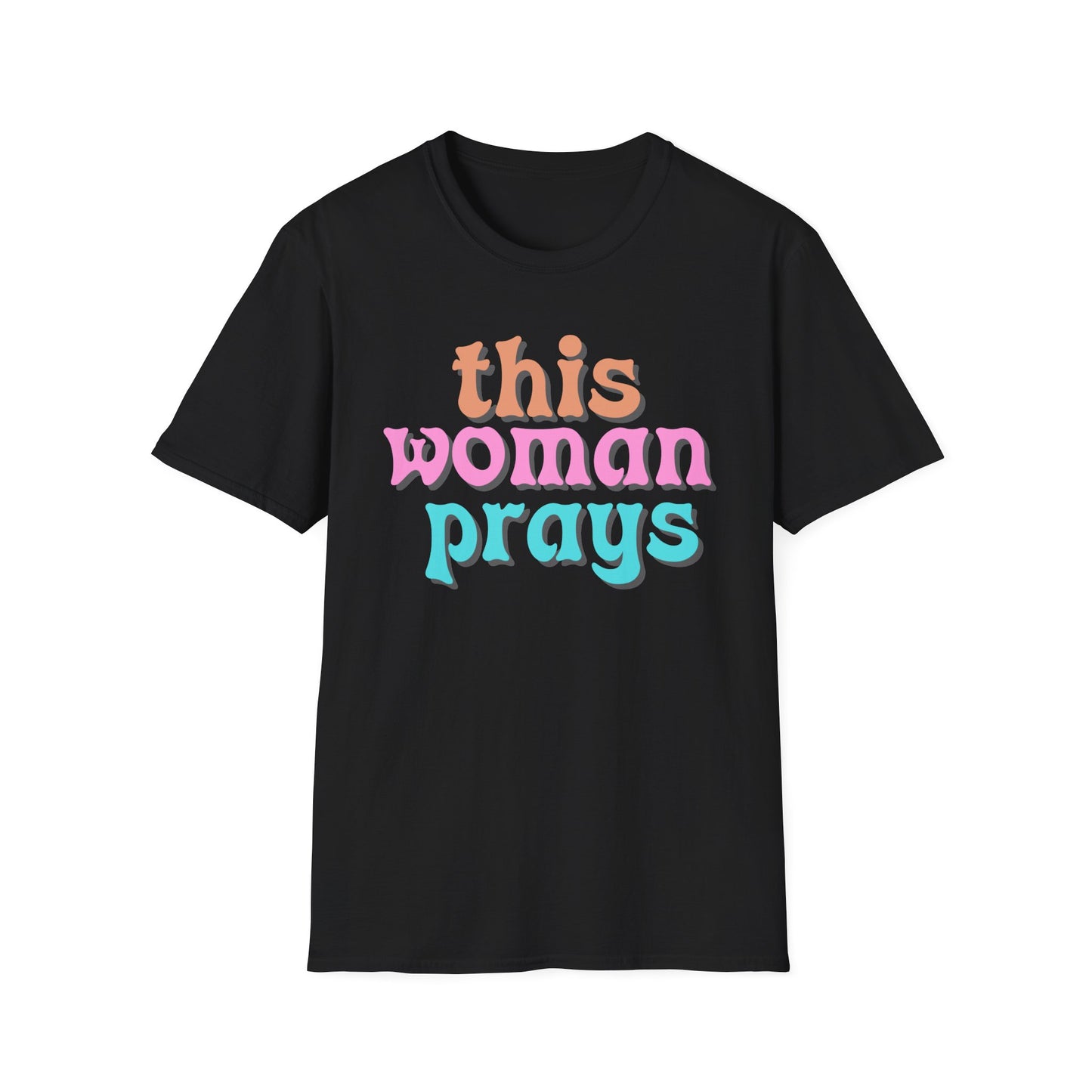 Christian Faith Unisex Tee, Praying Woman Softstyle T-Shirt, Religious Prayer Shirt, Divine Spirituality Top, Religious Gift Apparel