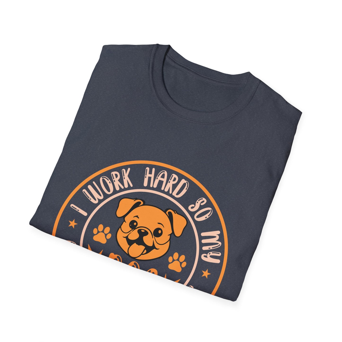Dog Lover Unisex T-Shirt, Funny Work Hard Dog Mom Dad Tee, Gift for Pet Owners, Softstyle Graphic Shirt, Animal Rescue Apparel