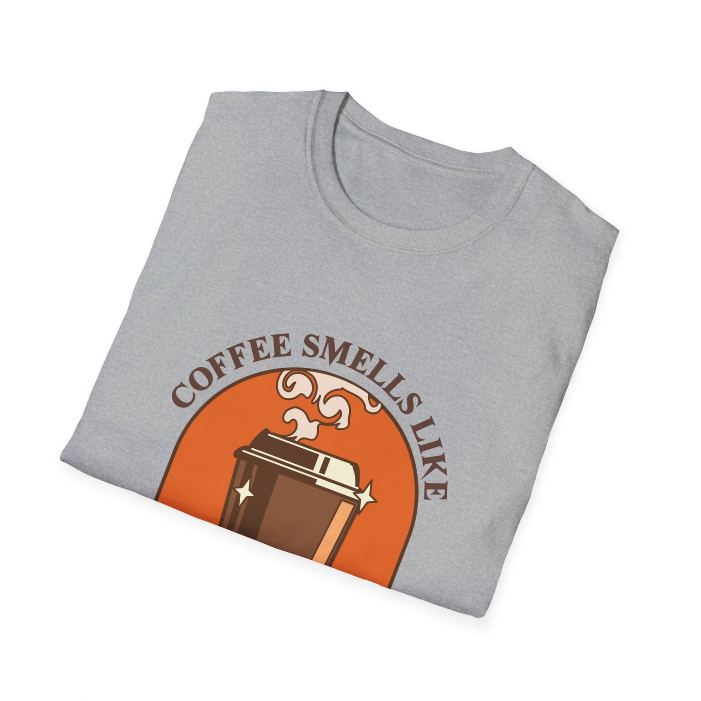 Coffee Smells like Magic Unisex Softstyle T-Shirt, Coffee Lover Tee, Funny Coffee Shirt, Gift for Coffee Drinkers, Coffee Obsessed Apparel