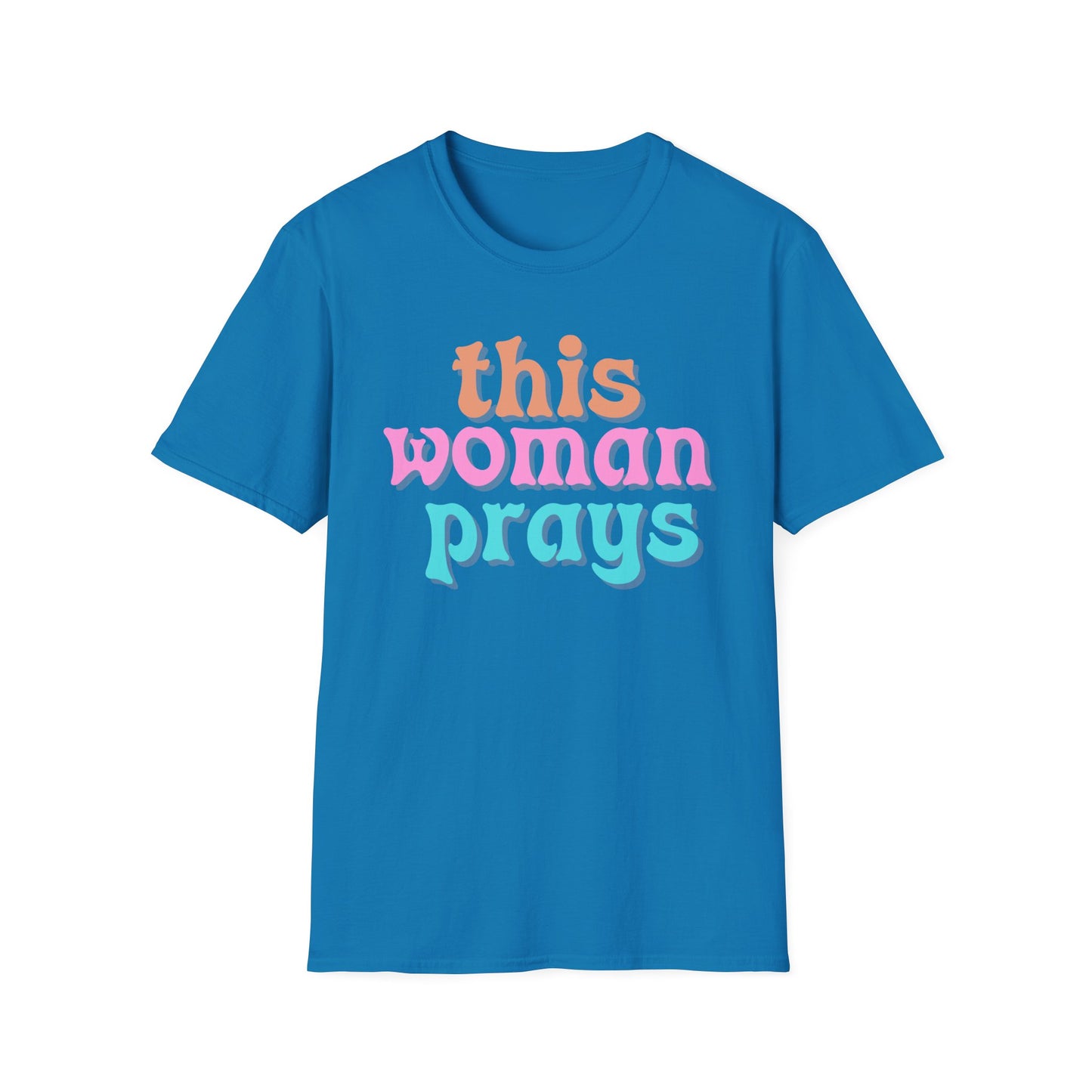 Christian Faith Unisex Tee, Praying Woman Softstyle T-Shirt, Religious Prayer Shirt, Divine Spirituality Top, Religious Gift Apparel