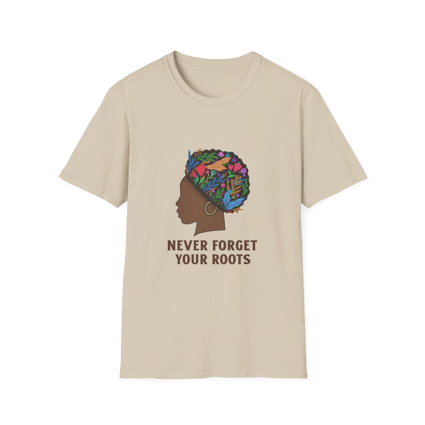 Never Forget Your Roots Graphic Unisex Softstyle T-Shirt, African American Heritage Tee, Juneteenth Gift, Black Lives Matter Apparel