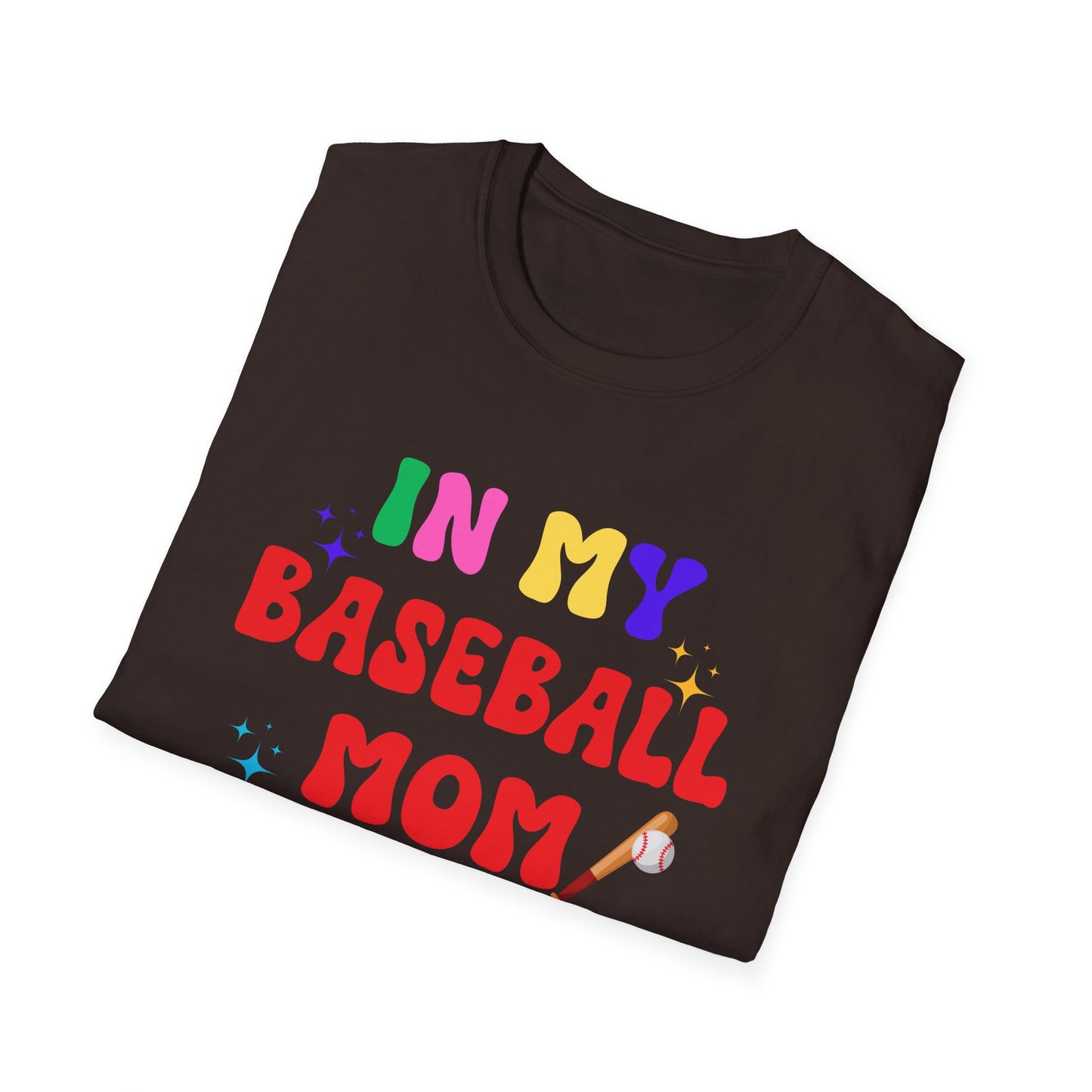 Baseball Mom Era Unisex Softstyle T-Shirt, Sports Mom Tee, Mom Life Shirt, Baseball Mom Gift, Softstyle Tee for Mom