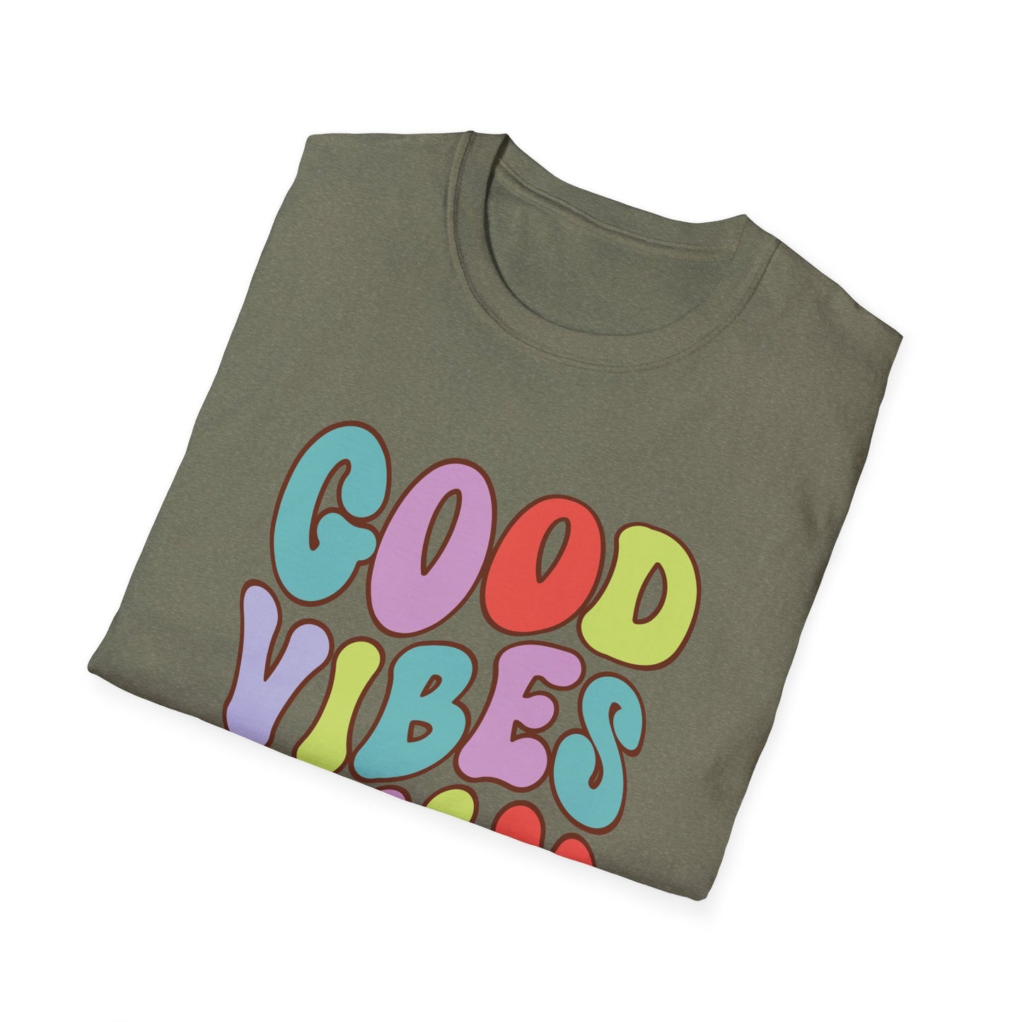 Good Vibes Only Unisex Softstyle T-Shirt, Positive Energy Tee, Inspirational Shirt, Motivational Top, Happiness Clothing