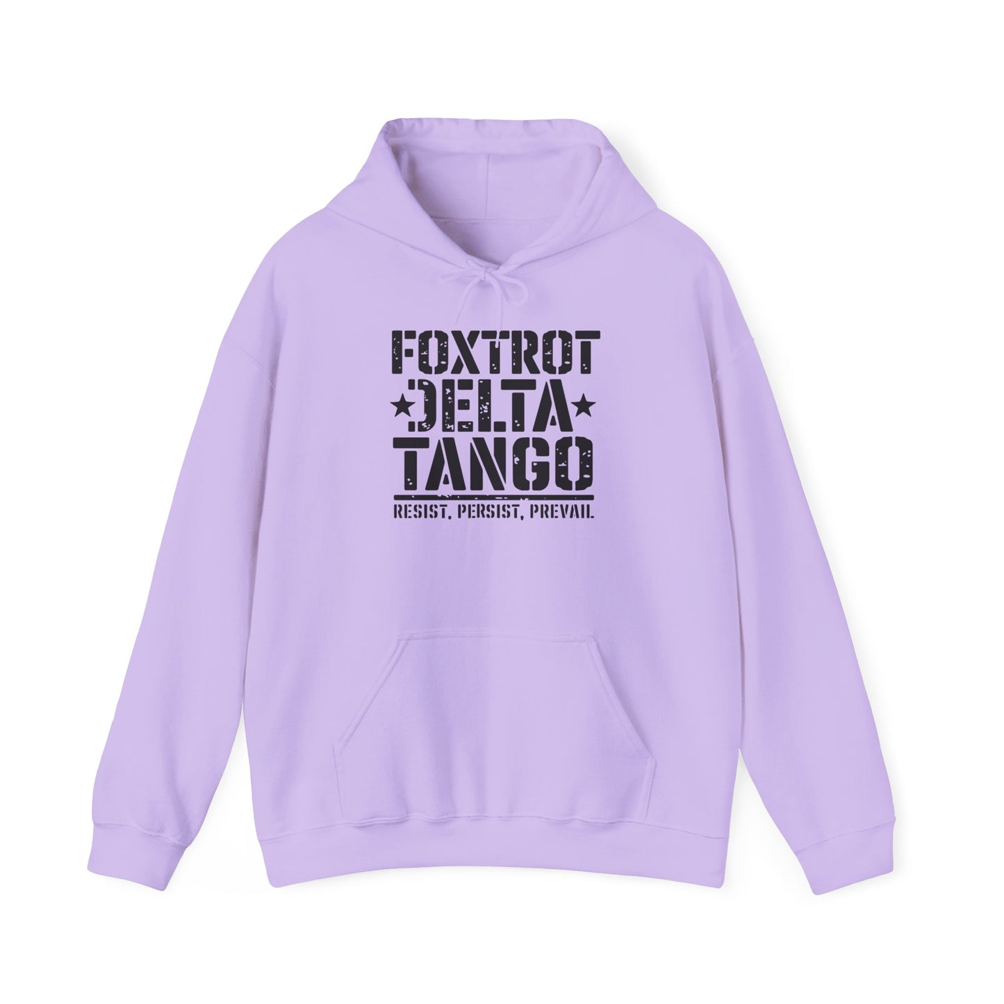 Political Statement Foxtrot Delta Tango Resist, Persist, Prevail Hoodie - Activist Sweatshirt, Protest Apparel, Liberal Outerwear