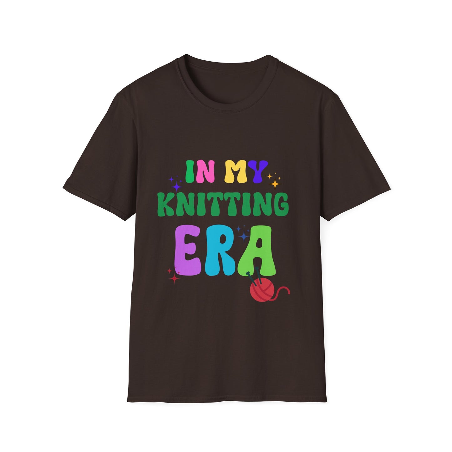 Knitting Era Unisex Softstyle T-Shirt, Knit Lover Gift Tee, Comfy Knitting Shirt, Knitter's Wardrobe Essential, Knitting Hobby Apparel