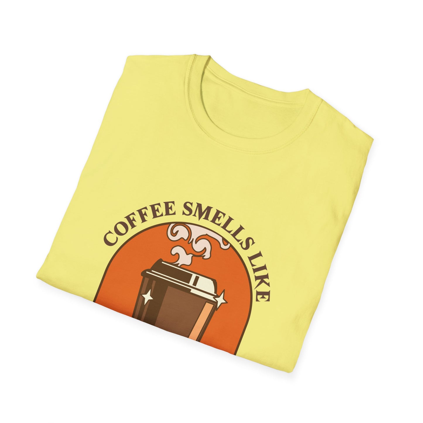 Coffee Smells like Magic Unisex Softstyle T-Shirt, Coffee Lover Tee, Funny Coffee Shirt, Gift for Coffee Drinkers, Coffee Obsessed Apparel