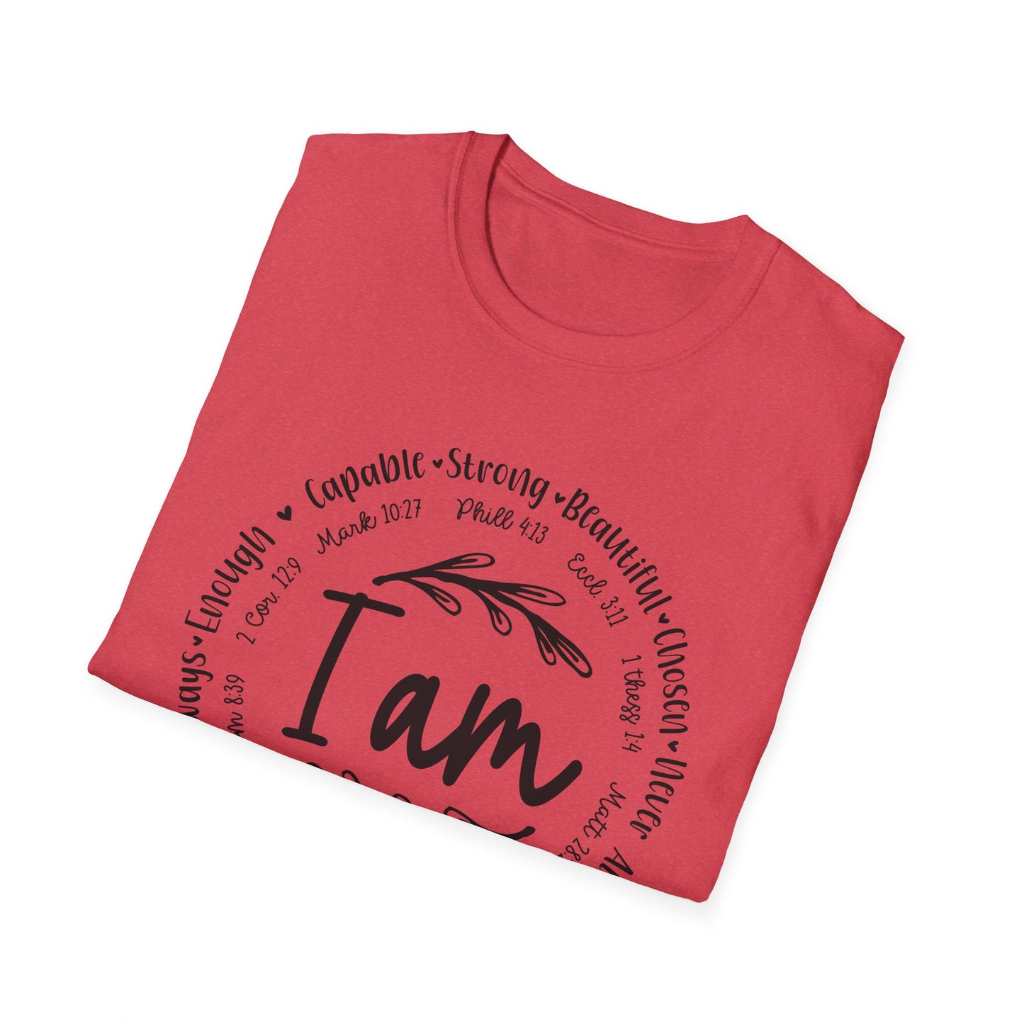 I am capable...Religious Bible Quote Unisex Softstyle T-Shirt, Faith-Based Tee, Christian Unisex Top, Inspirational Graphic Shirt