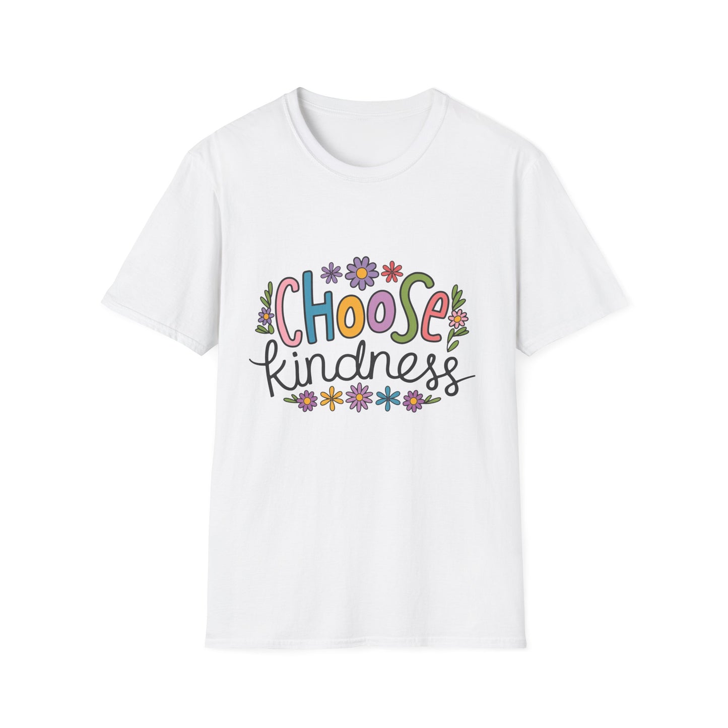 Choose Kindness Unisex Softstyle T-Shirt, Inspirational Tee, Positive Quote Shirt, Gift for Him or Her, Birthday Present