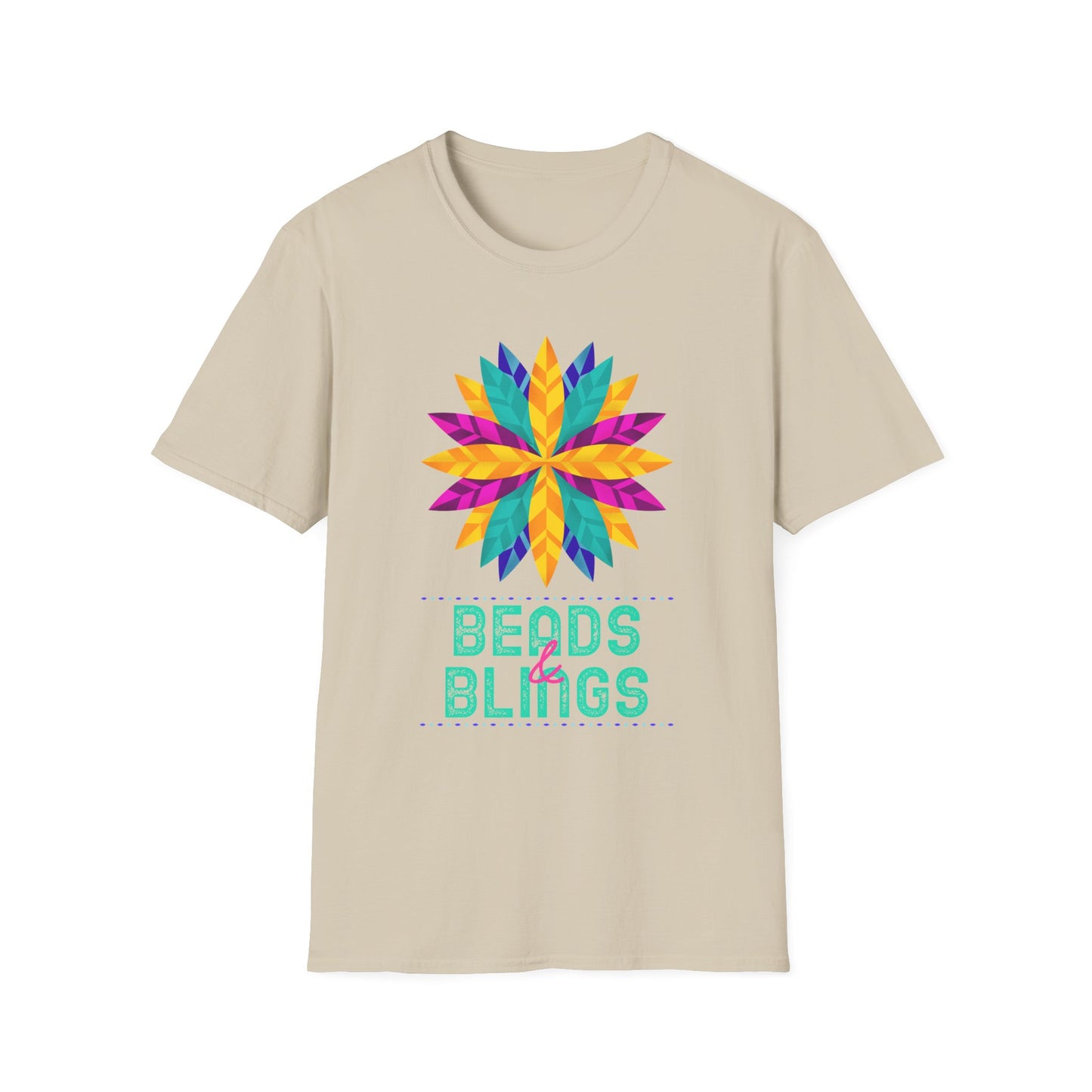 Mardi Gras Unisex Softstyle T-Shirt, Party tee, Beads and Bling, Fat Tuesday shirt