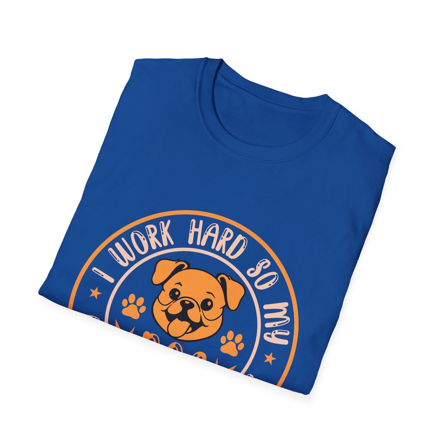 Dog Lover Unisex T-Shirt, Funny Work Hard Dog Mom Dad Tee, Gift for Pet Owners, Softstyle Graphic Shirt, Animal Rescue Apparel