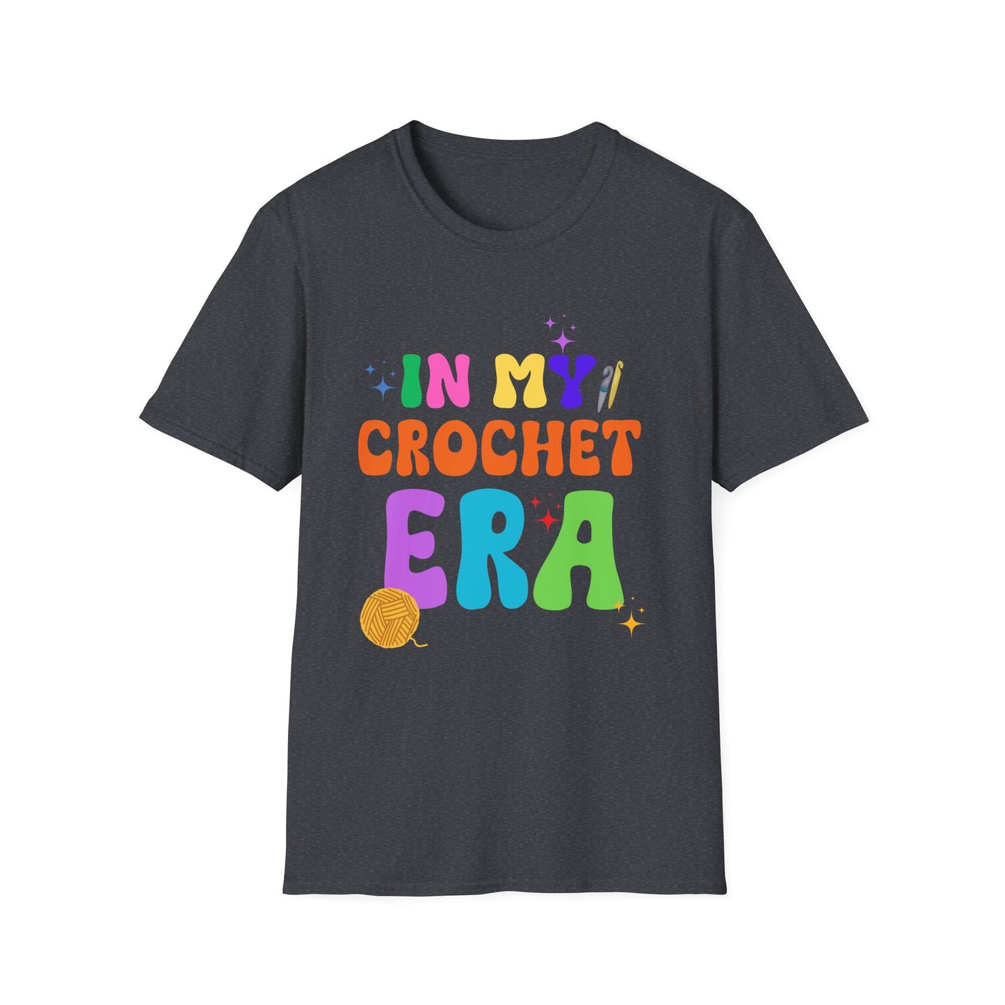 Crocheting Era Unisex T-Shirt, Handmade Crochet Lover Tee, Vintage Style Knitting Shirt, Crafty Gift for Knitters, Soft Cotton Top
