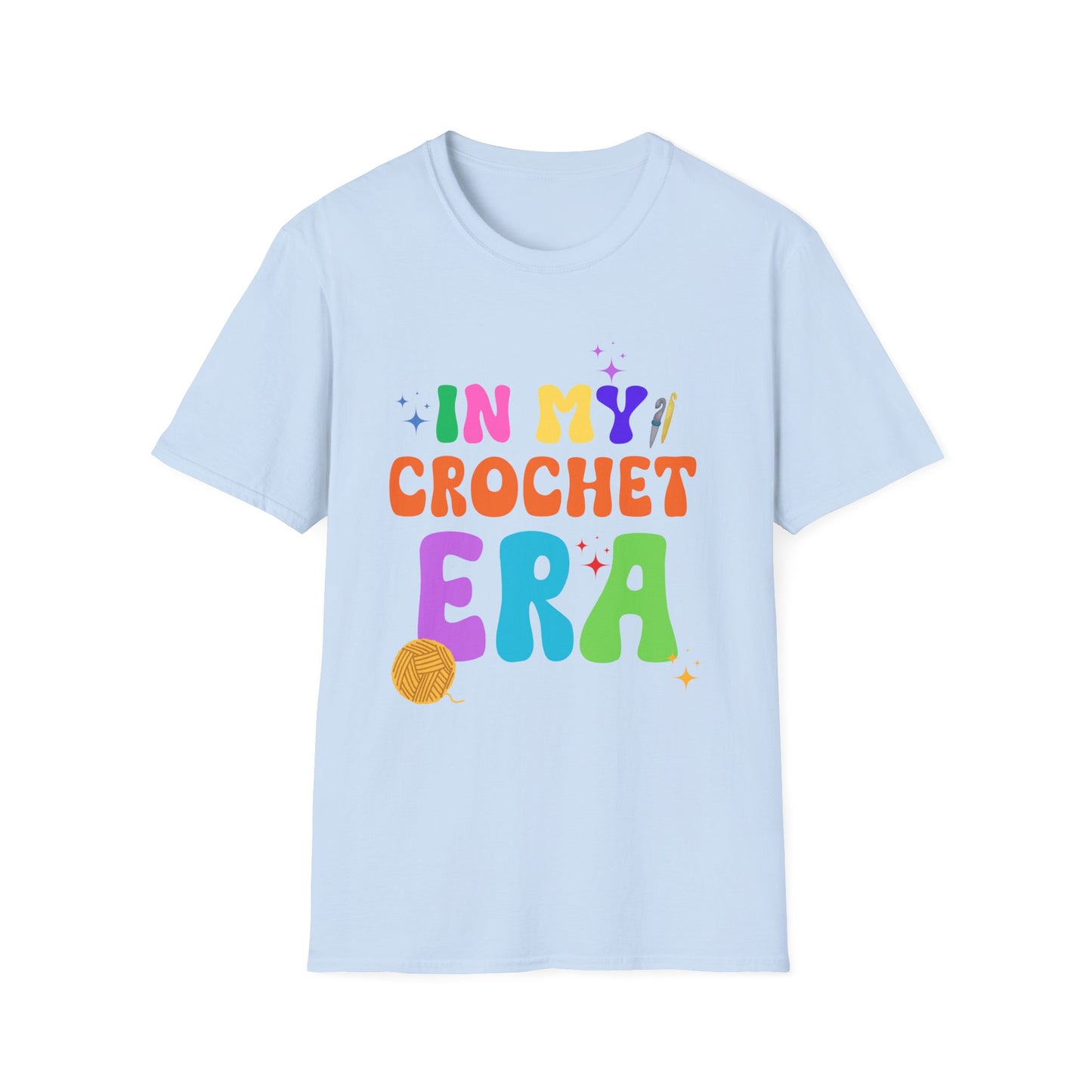 Crocheting Era Unisex T-Shirt, Handmade Crochet Lover Tee, Vintage Style Knitting Shirt, Crafty Gift for Knitters, Soft Cotton Top