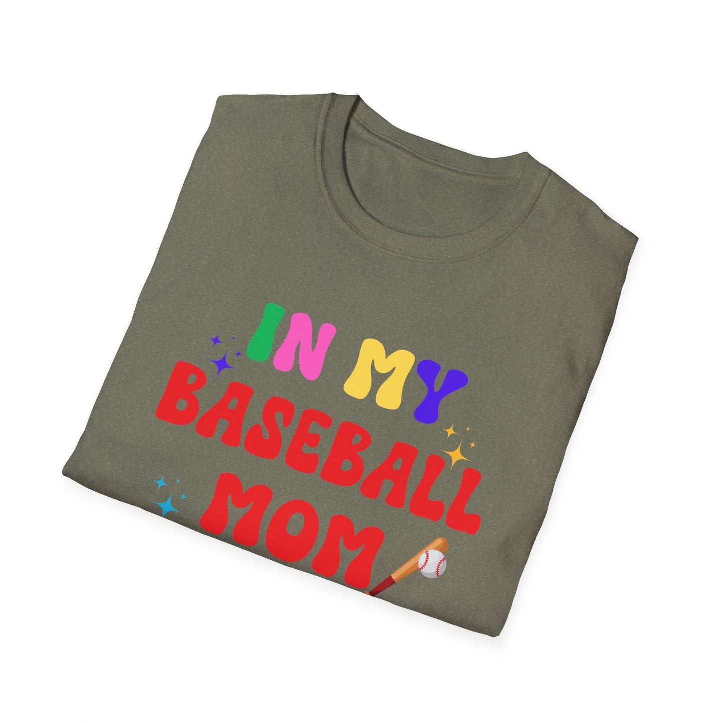 Baseball Mom Era Unisex Softstyle T-Shirt, Sports Mom Tee, Mom Life Shirt, Baseball Mom Gift, Softstyle Tee for Mom