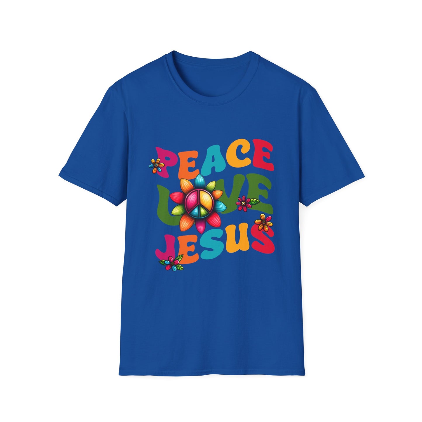 Christian Peace Love Jesus Unisex Softstyle T-Shirt, Religious Faith Tee, Christian Gift, Inspirational Shirt, Religious Apparel, Christian