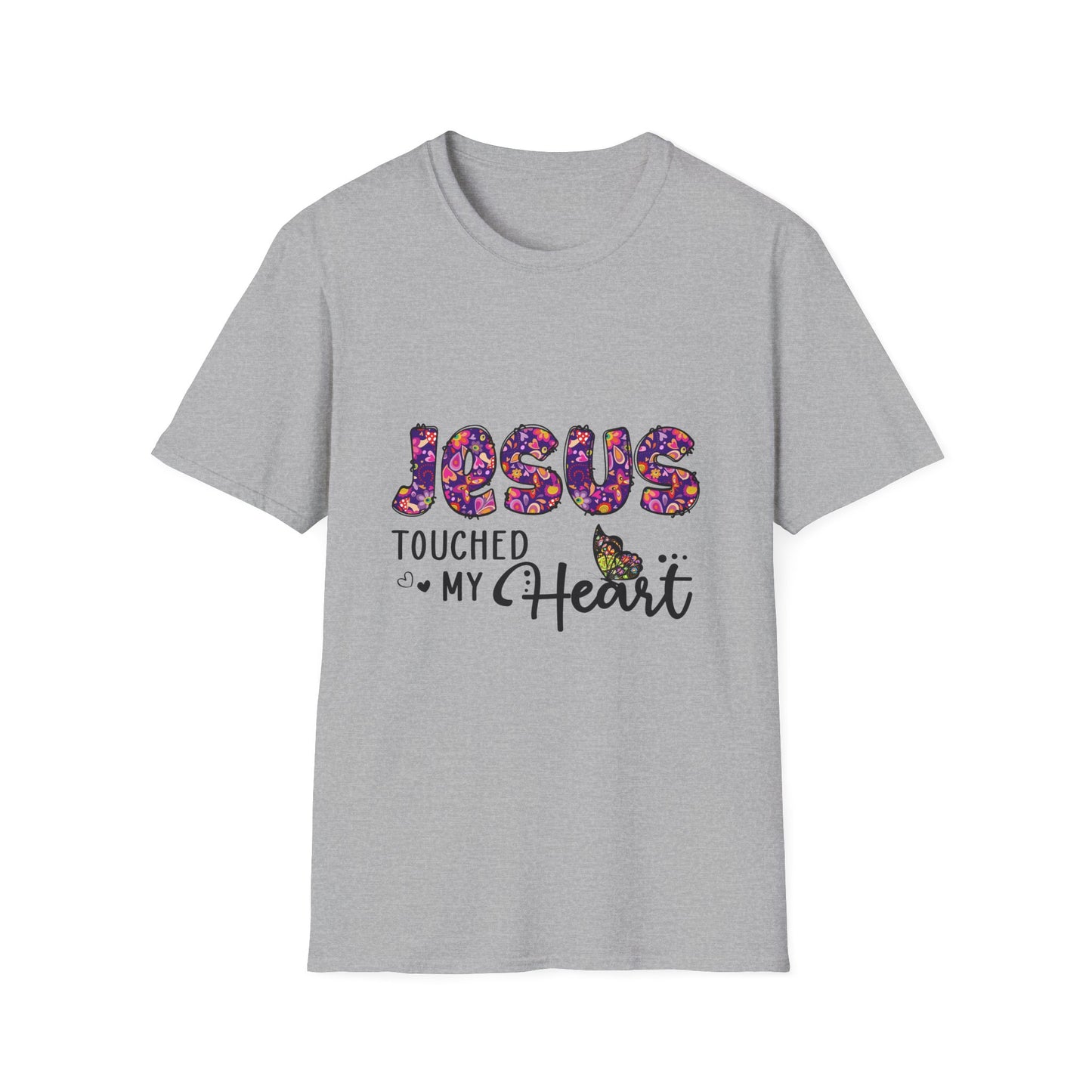 Jesus Touched My Heart Unisex T-Shirt, Spiritual Tee, Christian Gift, Inspirational Shirt, Faith Clothing