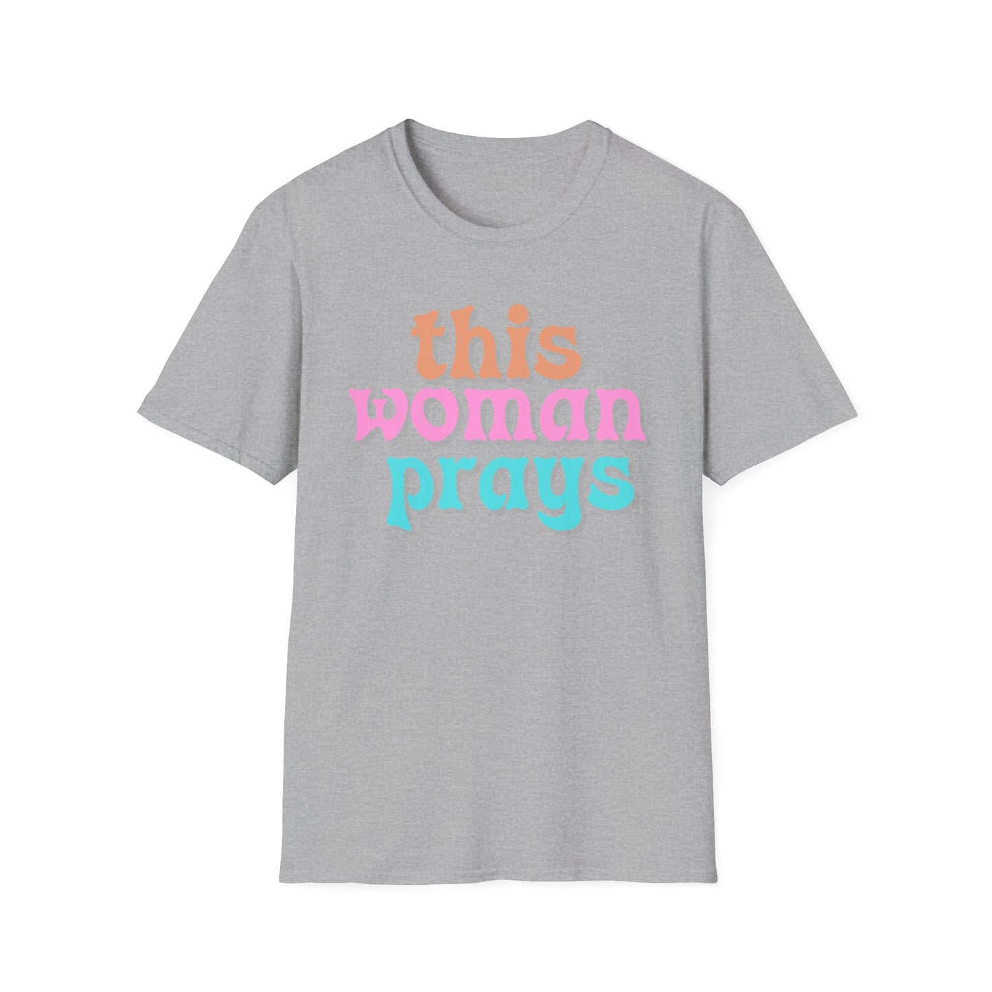 Christian Faith Unisex Tee, Praying Woman Softstyle T-Shirt, Religious Prayer Shirt, Divine Spirituality Top, Religious Gift Apparel