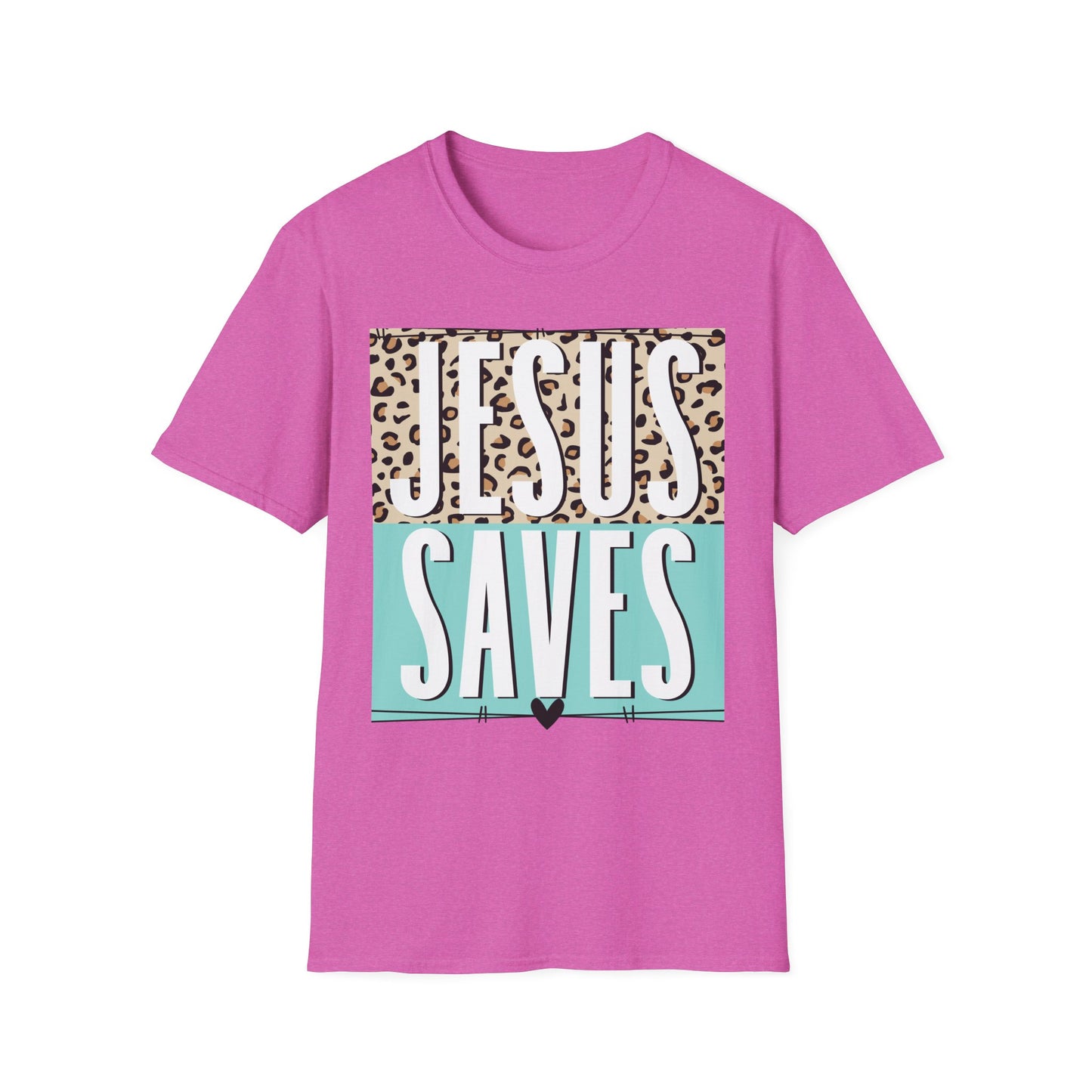 Religious Jesus Saves Unisex Softstyle T-Shirt, Christian Faith Tee, Church Gift, Inspirational Shirt, Religious Apparel