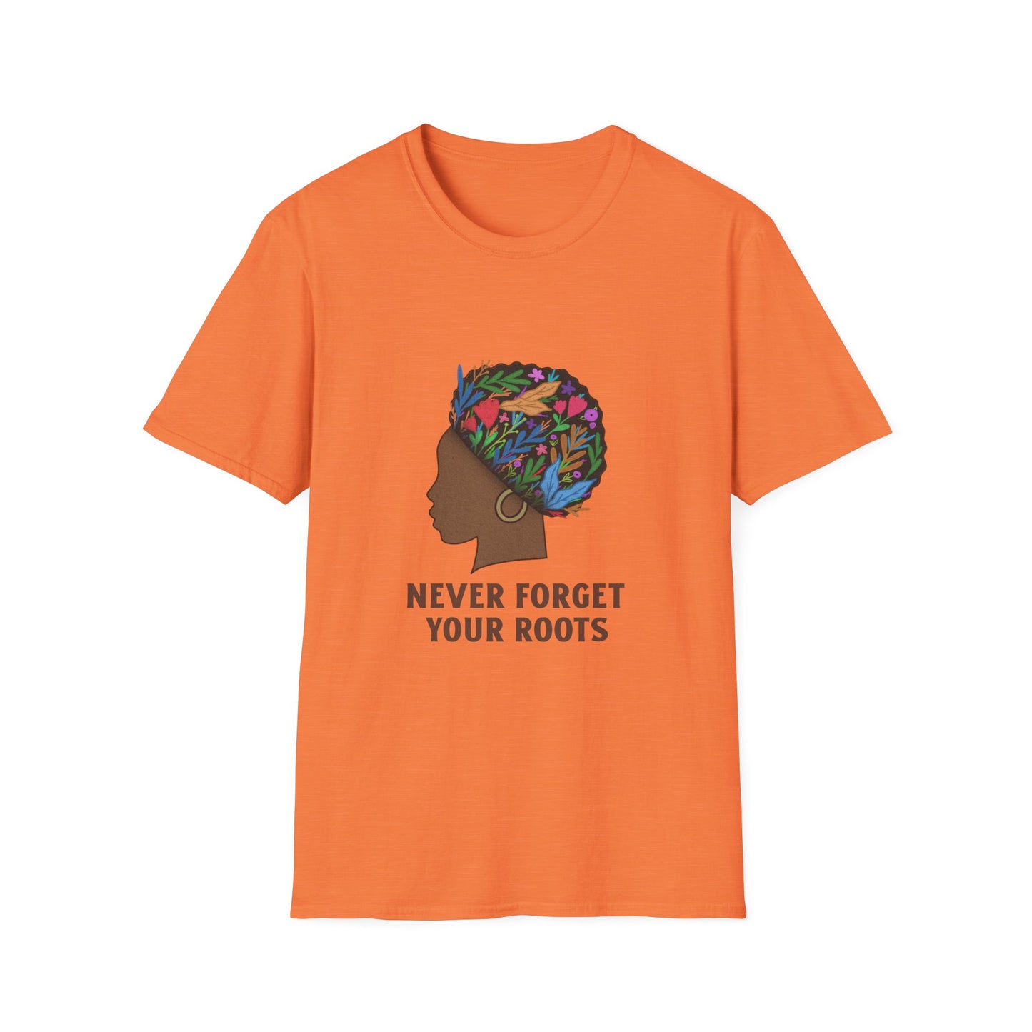 Never Forget Your Roots Graphic Unisex Softstyle T-Shirt, African American Heritage Tee, Juneteenth Gift, Black Lives Matter Apparel