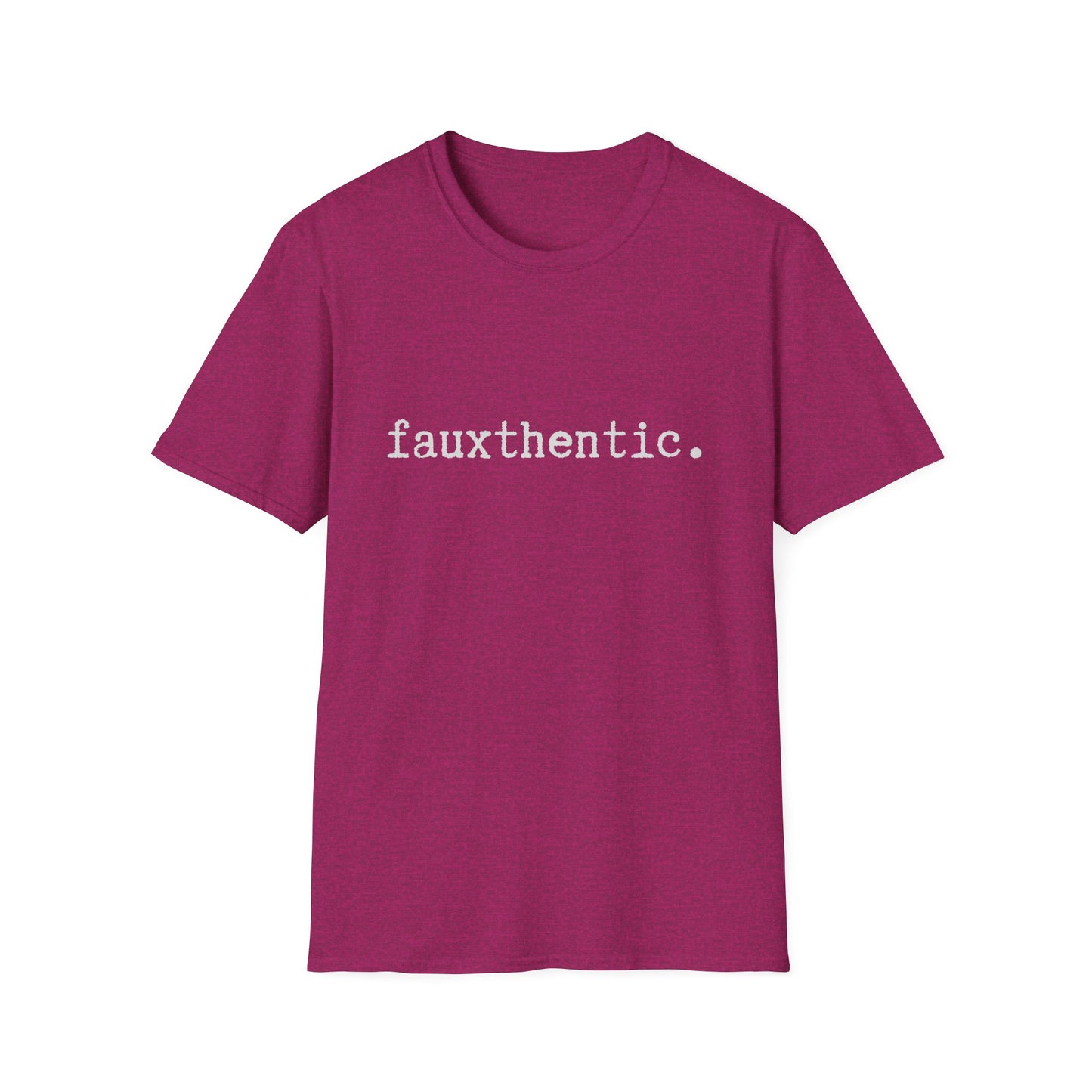 Fauxthentic Unisex T-Shirt, Minimalist Play on Words, Funny Tee, Softstyle Shirt, Gift for Him or Her, Casual Top