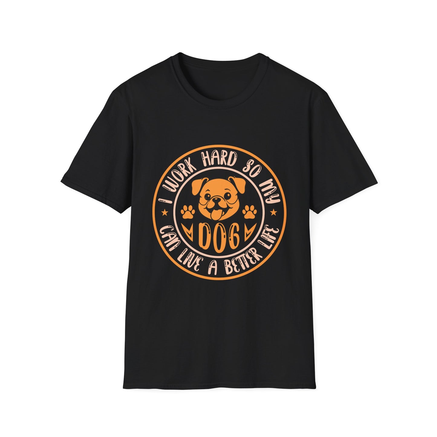 Dog Lover Unisex T-Shirt, Funny Work Hard Dog Mom Dad Tee, Gift for Pet Owners, Softstyle Graphic Shirt, Animal Rescue Apparel