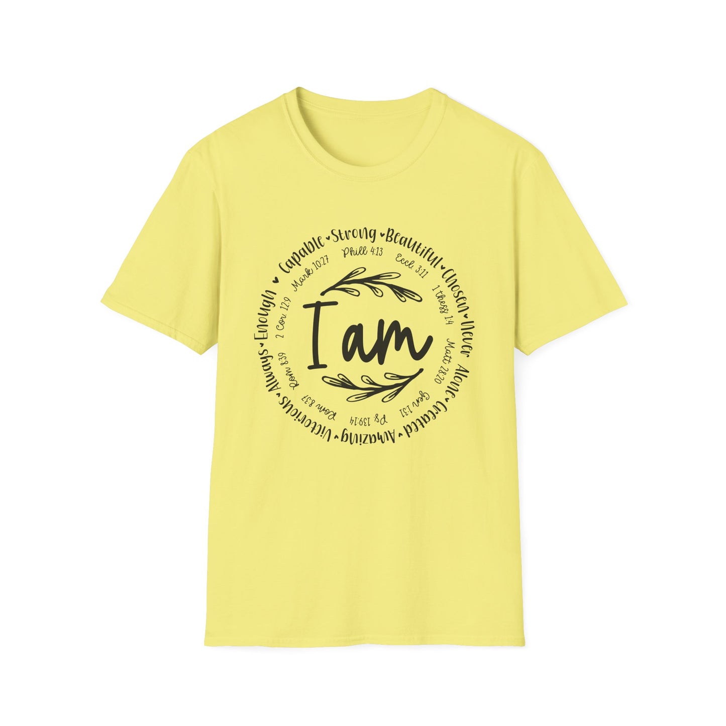 I am capable...Religious Bible Quote Unisex Softstyle T-Shirt, Faith-Based Tee, Christian Unisex Top, Inspirational Graphic Shirt