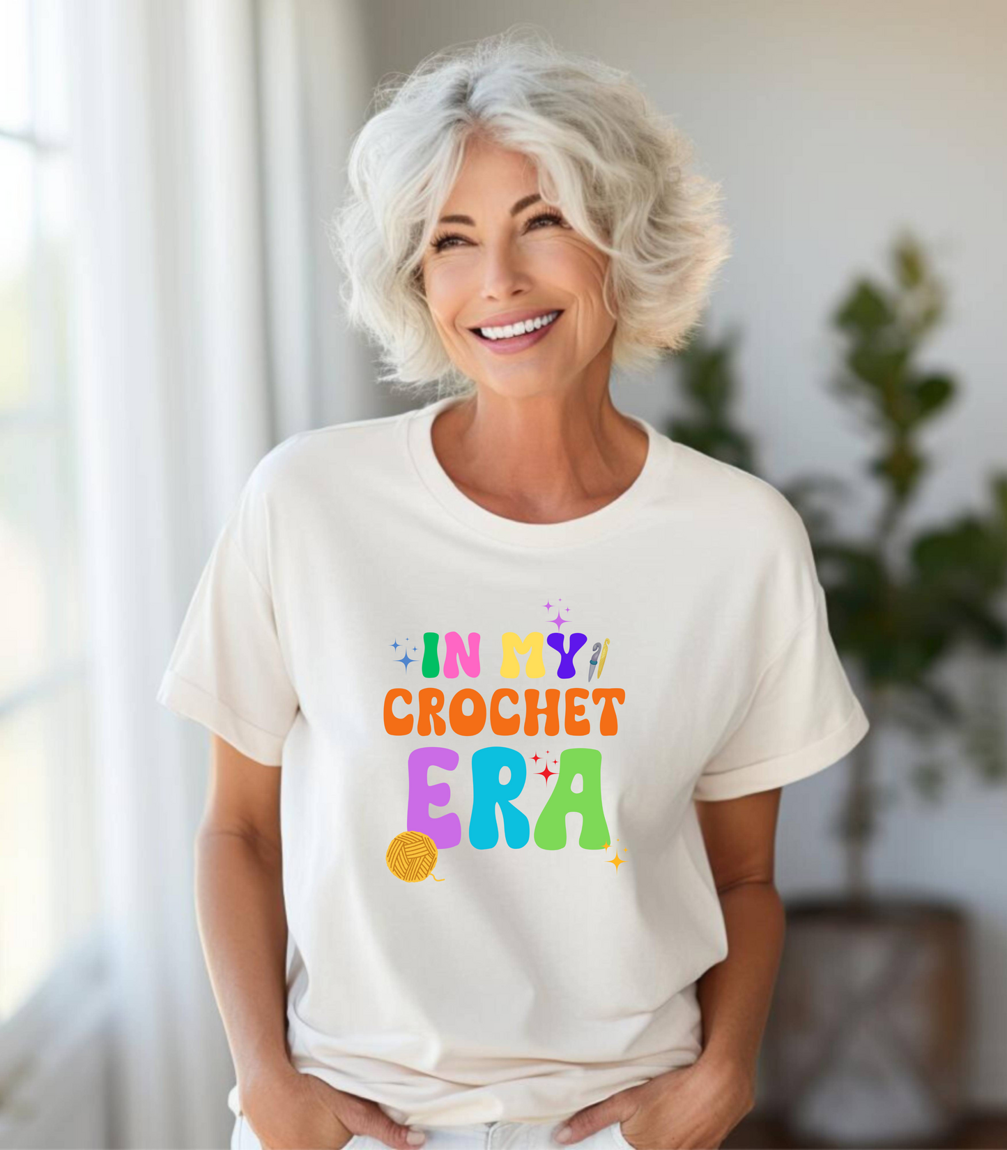 Crocheting Era Unisex T-Shirt, Handmade Crochet Lover Tee, Vintage Style Knitting Shirt, Crafty Gift for Knitters, Soft Cotton Top