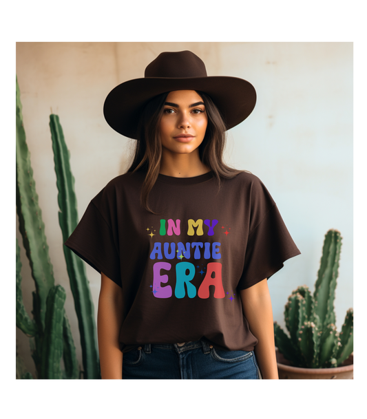 Vintage Auntie Era Unisex Softstyle T-Shirt, Retro Tee for Nostalgic Vibes, Family Reunion Gift, Hipster Shirt, Classic Aunt Apparel, 90s