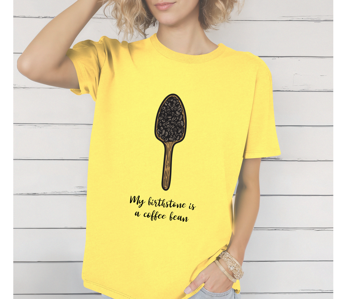 Coffee Bean Birthstone Unisex T-Shirt, Coffee Lover Tee, Funny Coffee Shirt, Gift for Coffee Drinkers, Coffee Obsessed Apparel
