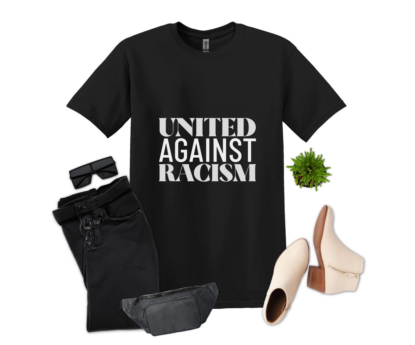 United Against Racism, Unisex Softstyle T-Shirt, African American Heritage Tee, Civil Rights Movement Shirt, Black Lives Matter Apparel,
