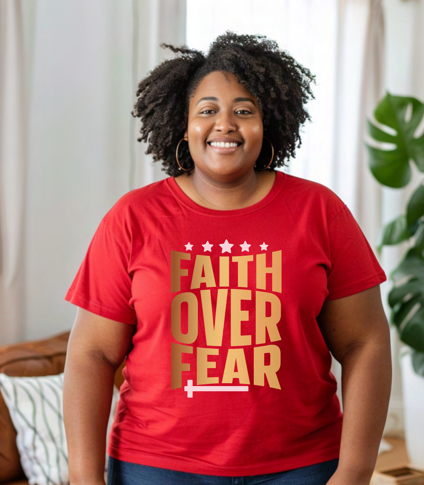 Faith over Fear Unisex Softstyle T-Shirt, Inspirational Tee, Christian Shirt, Religious Clothing, Motivational Top