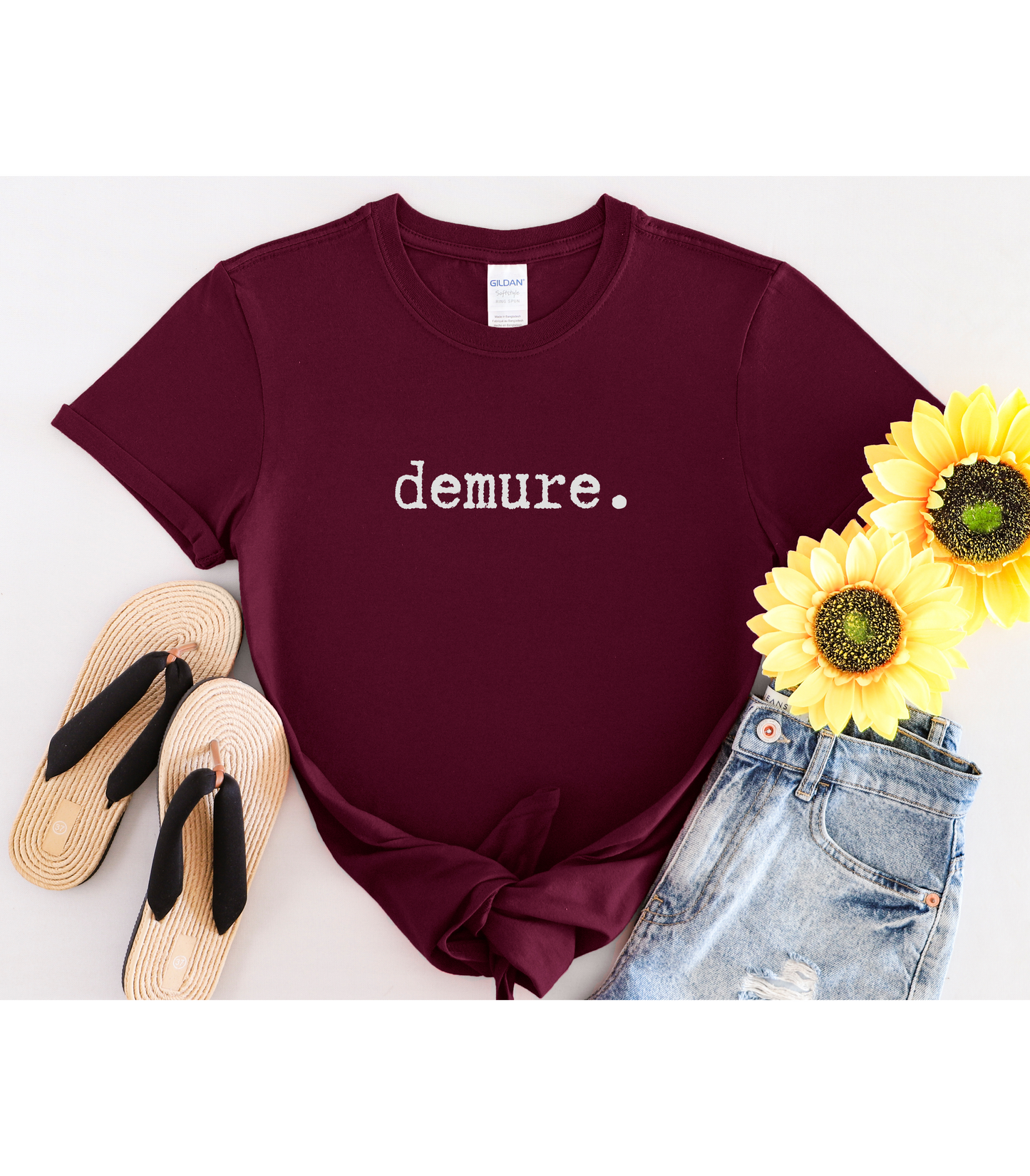 Demure Unisex Softstyle T-Shirt, Minimalist tee, minimalist fashion, Simple message t-shirt, gift for him, gift for her, message tee