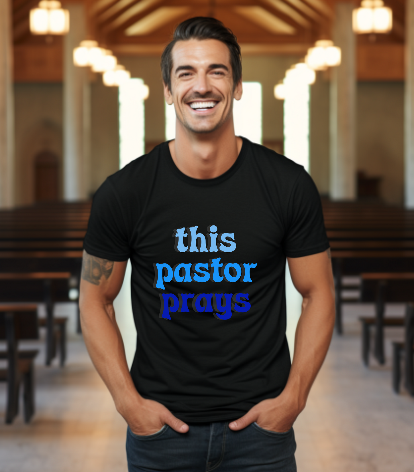 Pastor Prays T-Shirt, Christian Tee, Religious Gift, Unisex Shirt, Inspirational Clothing