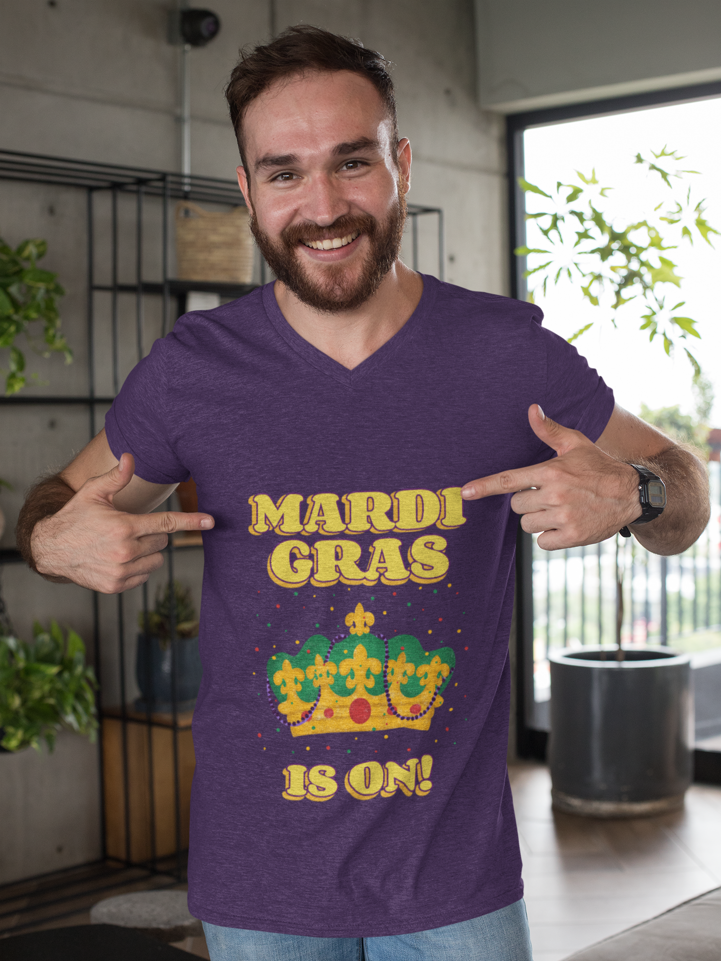 Mardi Gras is on Unisex Softstyle T-Shirt, Party Shirt, Fat Tuesday t-shirt