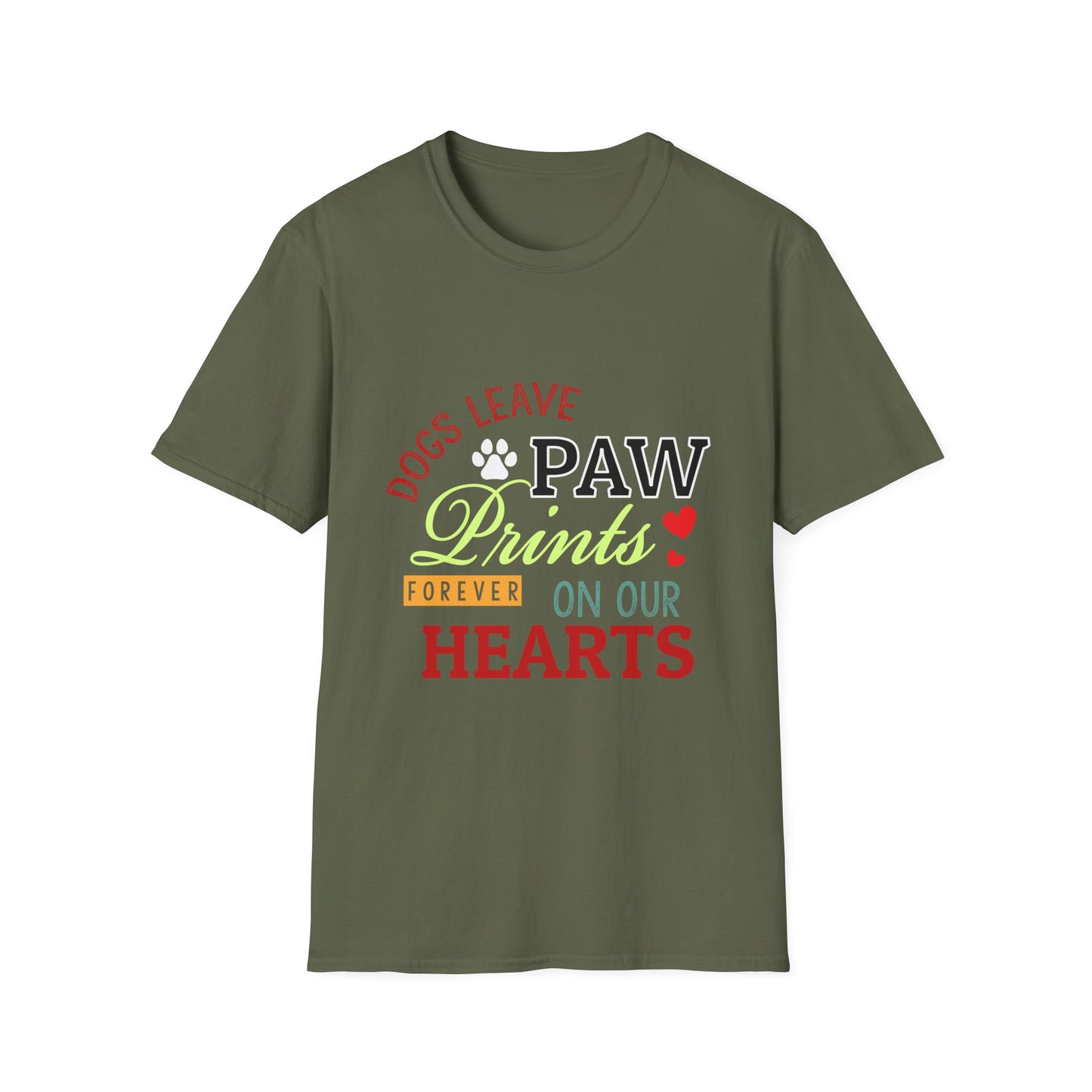Dog Lover Unisex Softstyle T-Shirt, Dogs Leave Paw Prints, Pet Owner Tee, Animal Lover Gift, Cute Puppy Shirt