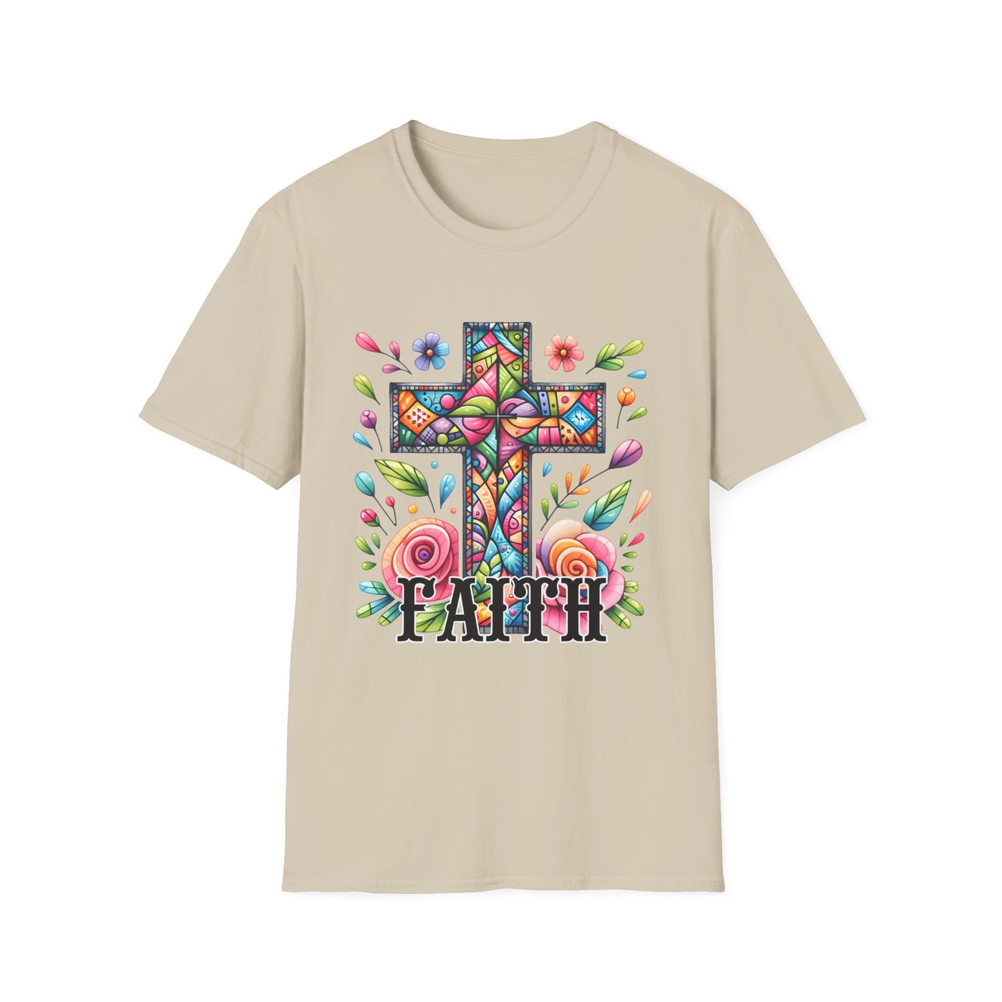 Faith Graphic Tee, Christian Unisex Tshirt, Inspirational Religious Shirt, Men's Women's Softstyle Top, Religious Gift for Him Her, Faith
