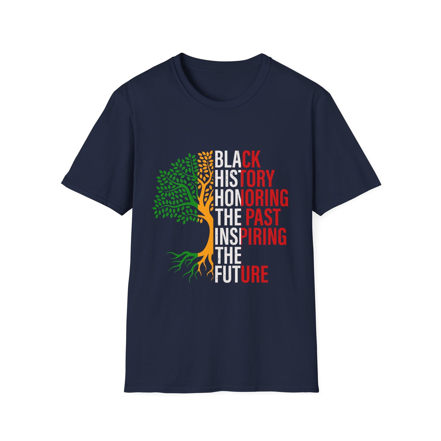 Black History Month Unisex Softstyle T-Shirt, Cultural Pride, Ethical Design - Honoring Past Inspiring Future, African American Tee,